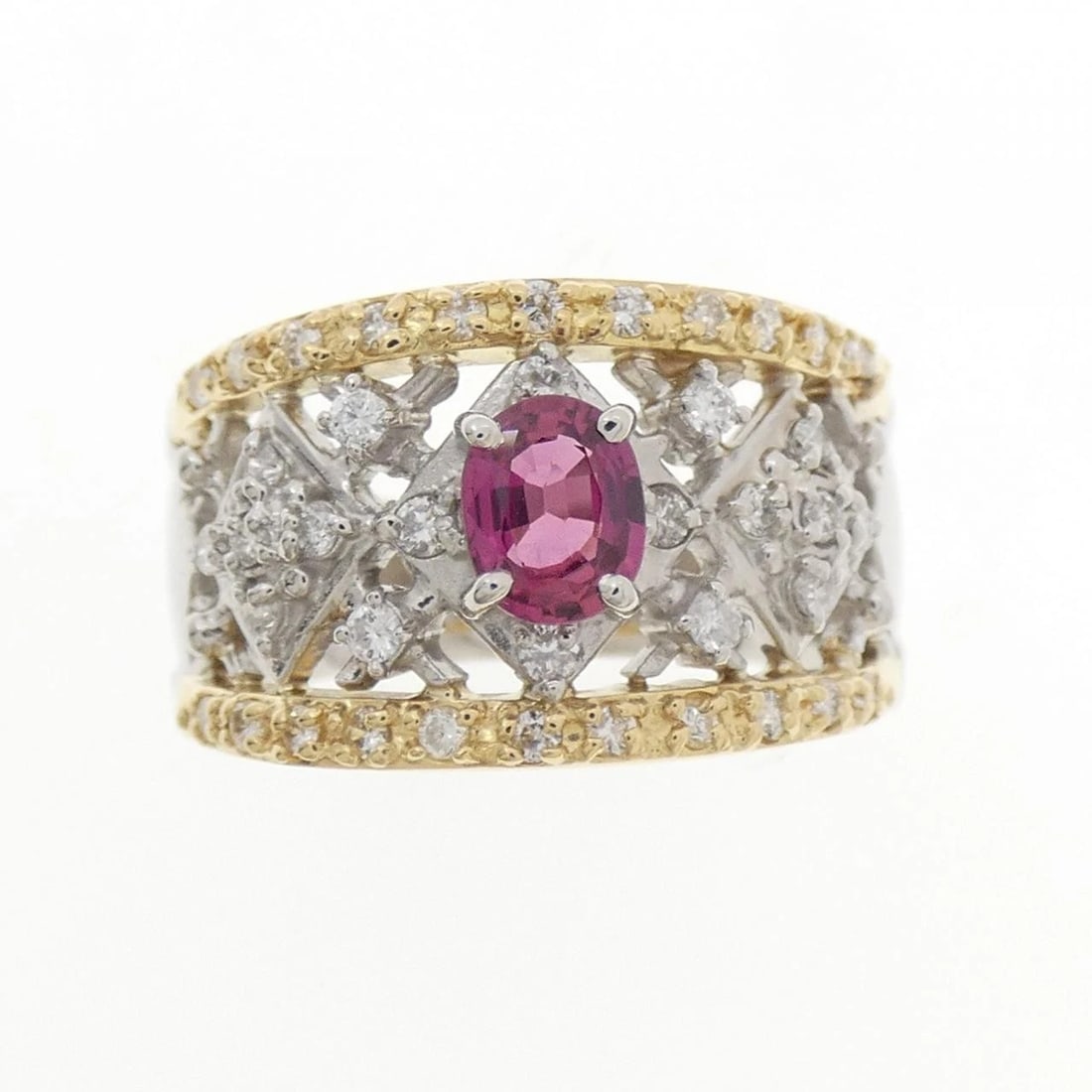 PT900 K18YG RUBY RING - 2