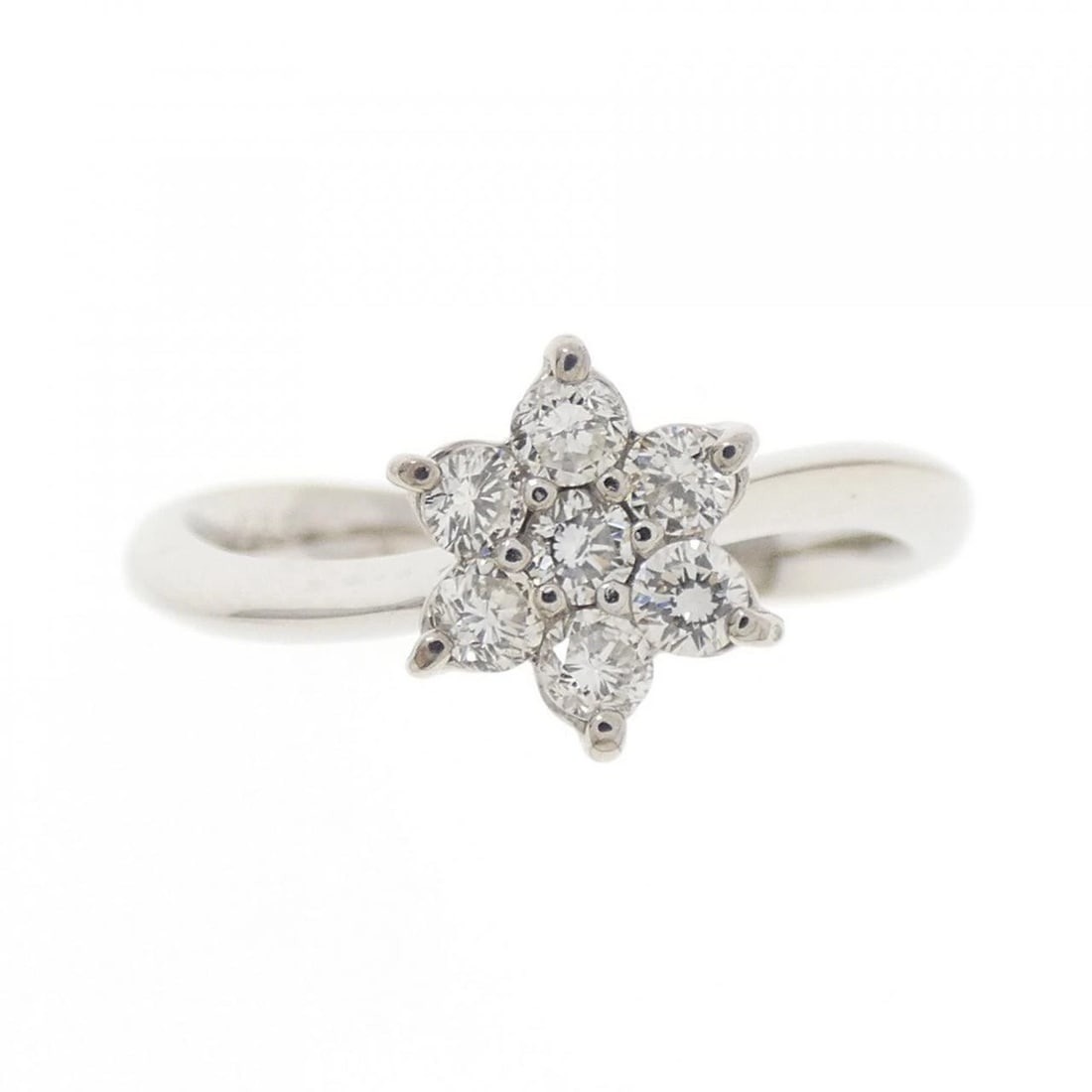 K18WG FLOWER DIAMOND RING - 2