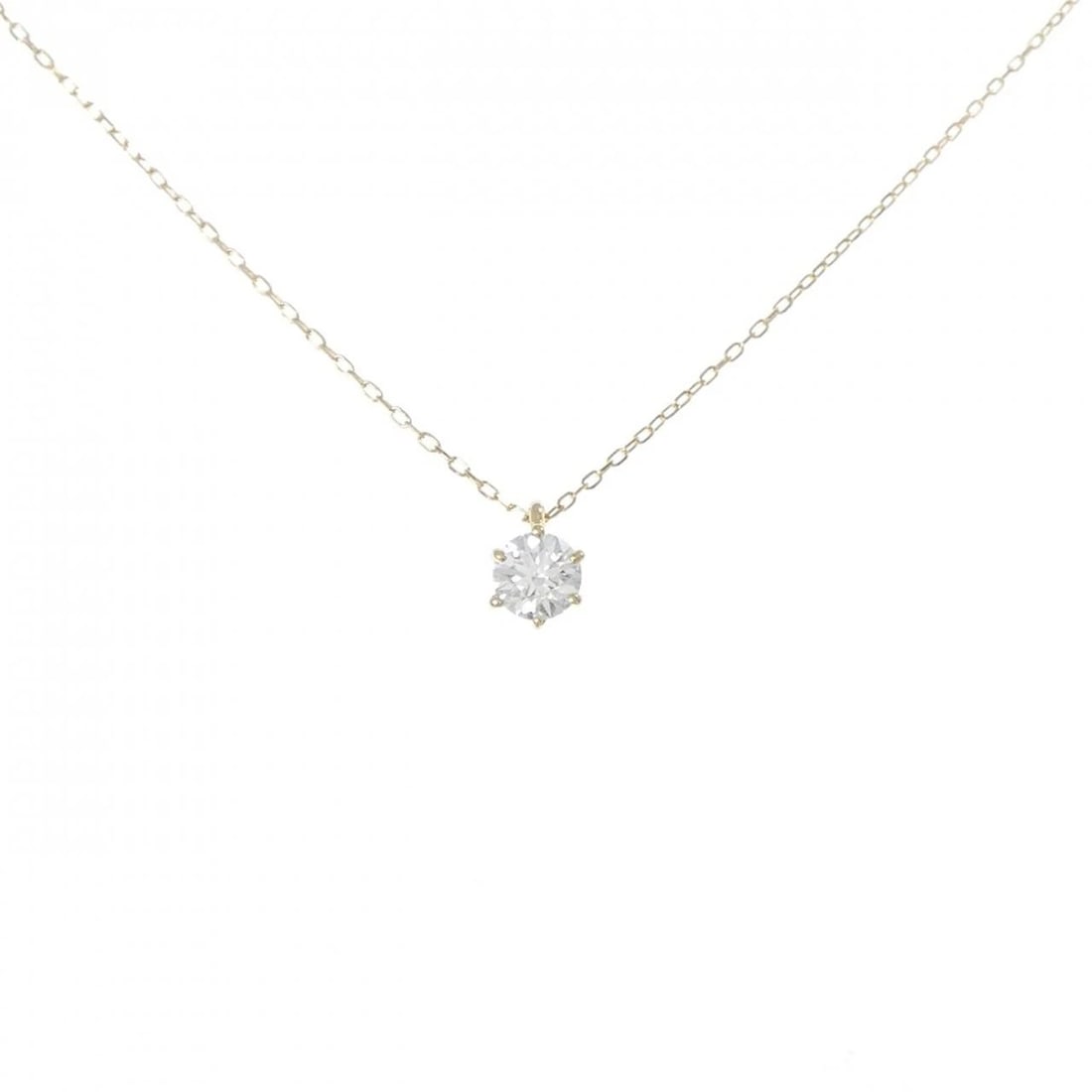 K18YG DIAMOND NECKLACE: K18YG Diamond Necklace Brand: Unbranded Type: Necklace Material: K18 Yellow Gold, Main Stone/Creation Natural Color: yellow gold Size: 40cmPendant top H x W: 6.3mmx4.4mm Chain Max. W: 0.7mm 