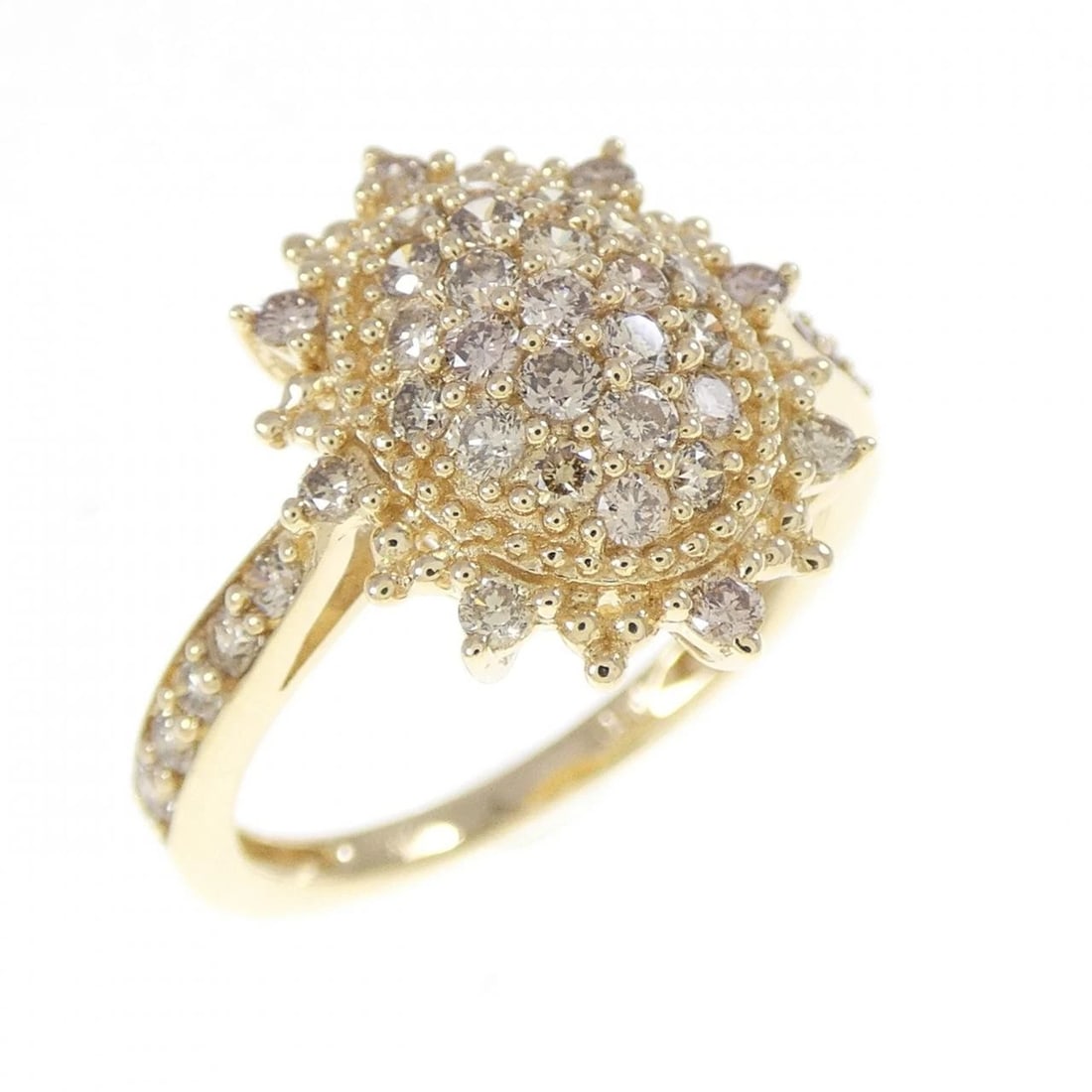 K18YG DIAMOND RING: K18YG Diamond Ring Brand: Unbranded Type: Ring Material: K18 Yellow Gold, Main Stone/Creation Natural Color: yellow gold Size: 5.5US Accessories: None Accessories Notice: When purchasing p