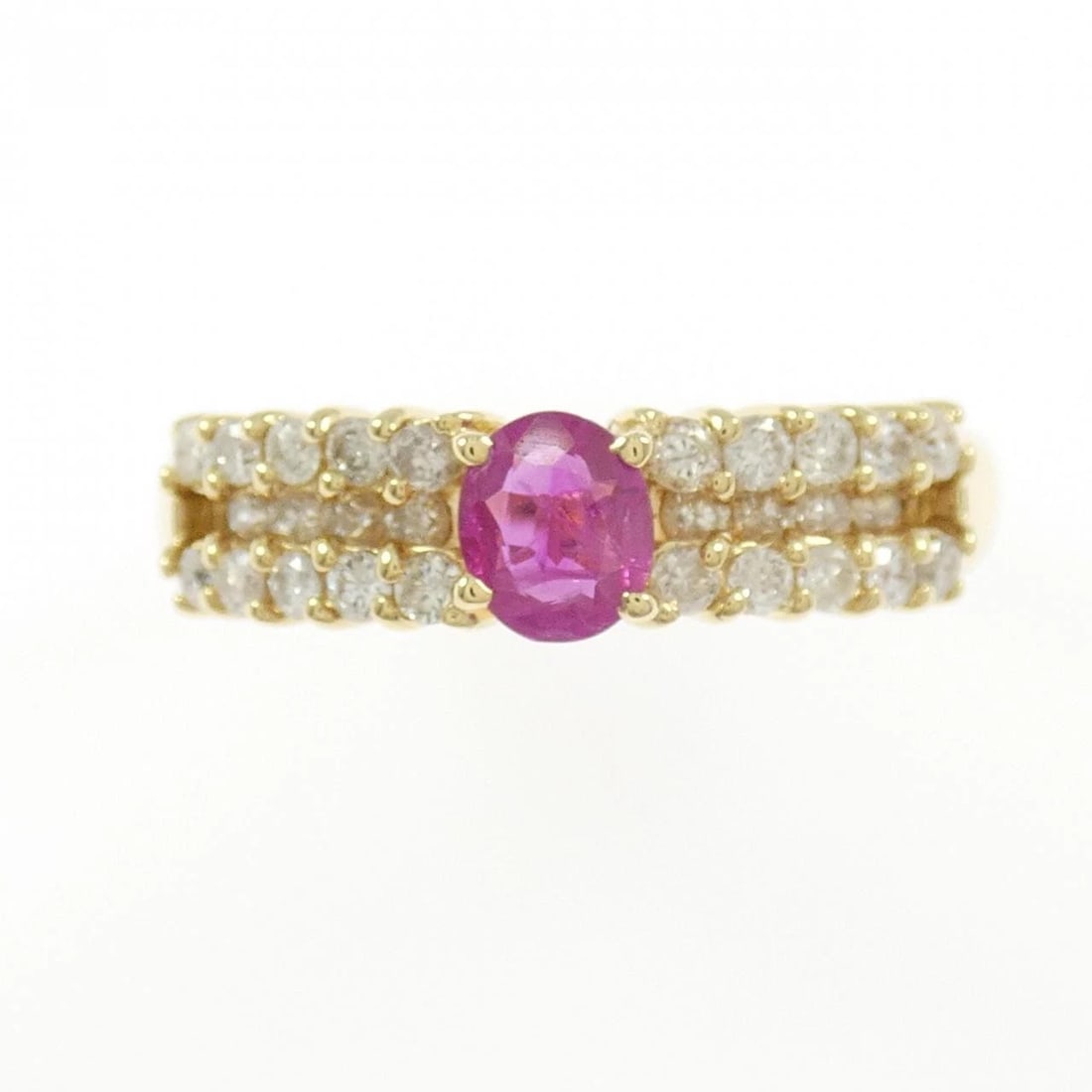K18YG RUBY RING - 2
