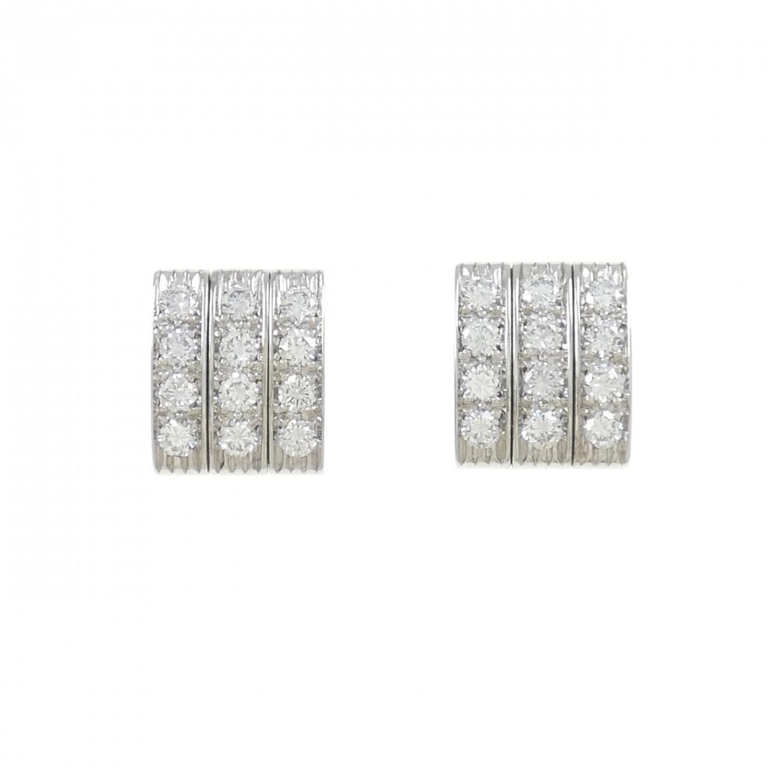 750WG K18WG DIAMOND EARRINGS: 750WG K18WG Diamond Earrings Brand: Unbranded Type: Earrings Material: 750 White Gold K18 White Gold, Main Stone/Creation Natural Color: White Gold Size: ActualSize HxW: 10.0mmx8.5mm 