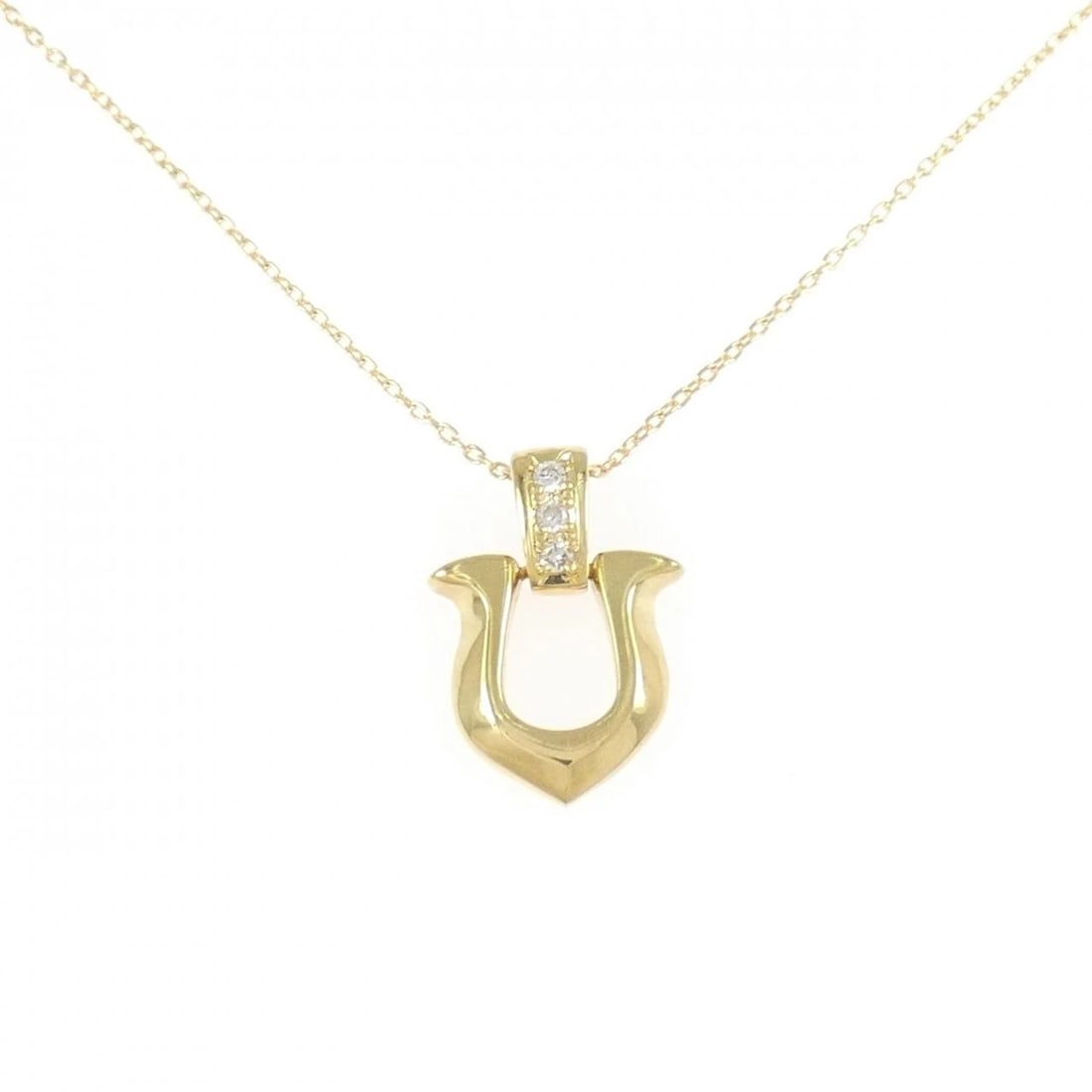 K18YG DIAMOND NECKLACE: K18YG Diamond Necklace Brand: Unbranded Type: Diamond Necklace Material: K18 Yellow Gold, Main Stone/Creation Natural Color: yellow gold Size: 45cm Actual Size Pendant length approx. x width