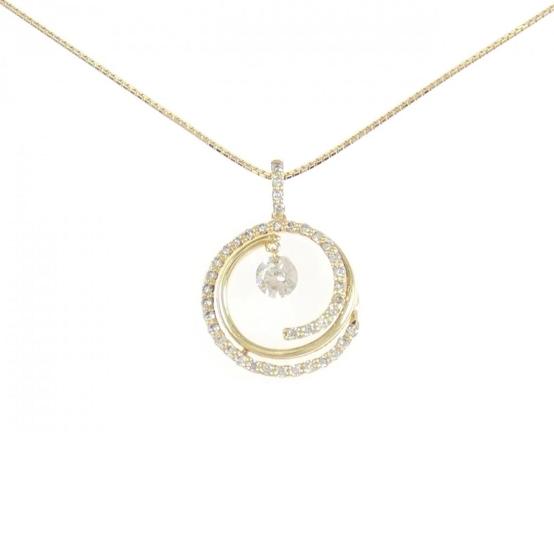 K18YG DIAMOND NECKLACE: K18YG Diamond Necklace Brand: Unbranded Type: Necklace Material: K18 Yellow Gold, Main Stone/Creation Natural Color: Yellow Gold Size: 40cmActualSize Pendant top H x W: 21.5mmx15.0mm Chain