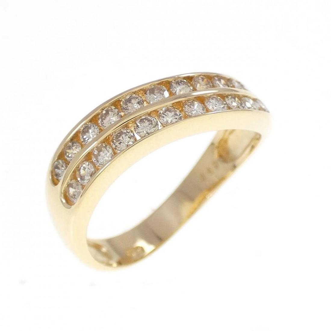 K18YG DIAMOND RING: K18YG Diamond Ring Brand: Unbranded Type: Diamond ring Material: K18 Yellow Gold, Main Stone/Creation Natural Color: yellow gold Size: 6.5US Accessories: None Accessories Notice: When