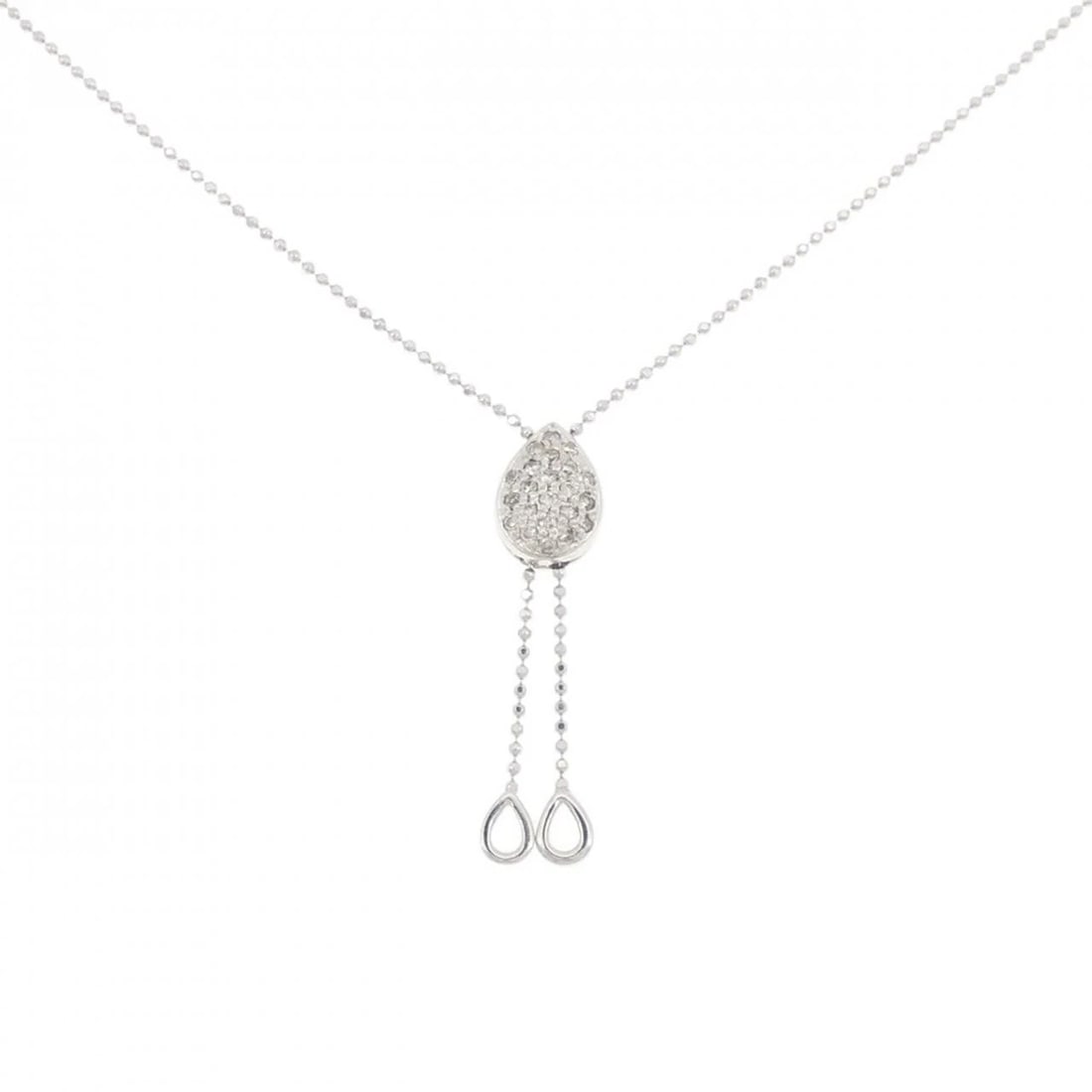 K18WG DIAMOND NECKLACE: K18WG Diamond Necklace Brand: Unbranded Type: Necklace Material: K18 White Gold, Main Stone/Creation Natural Color: white gold Size: 6.5US Accessories: None Accessories Notice: When