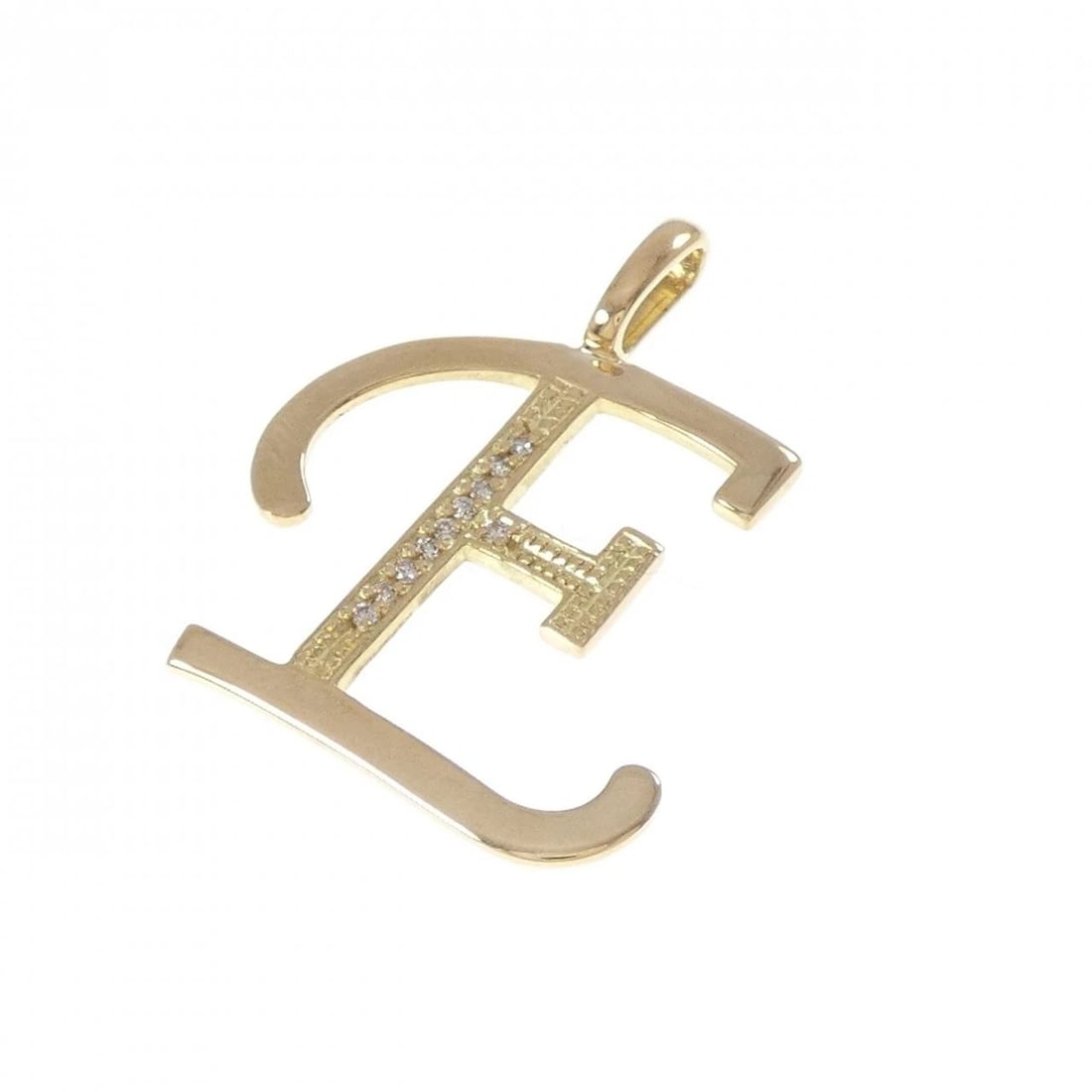K18YG INITIAL E DIAMOND PENDANT: K18YG Initial E Diamond Pendant Brand: Unbranded Type: Pendant Brooch Material: K18 Yellow Gold, Main Stone/Creation Natural Color: Yellow Gold Size: ActualSize HxW: 29.1mmx23.4mm 