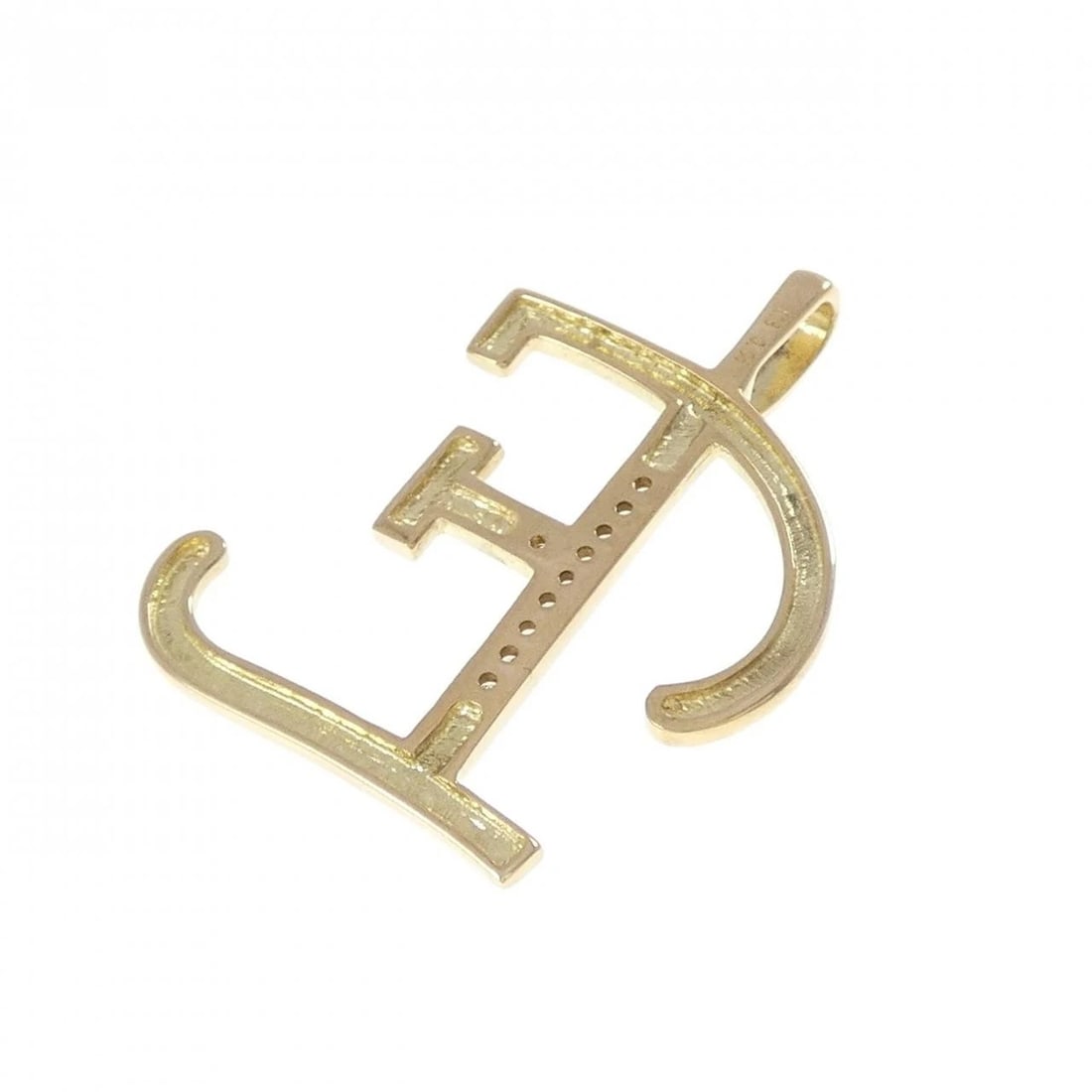 K18YG INITIAL E DIAMOND PENDANT - 2