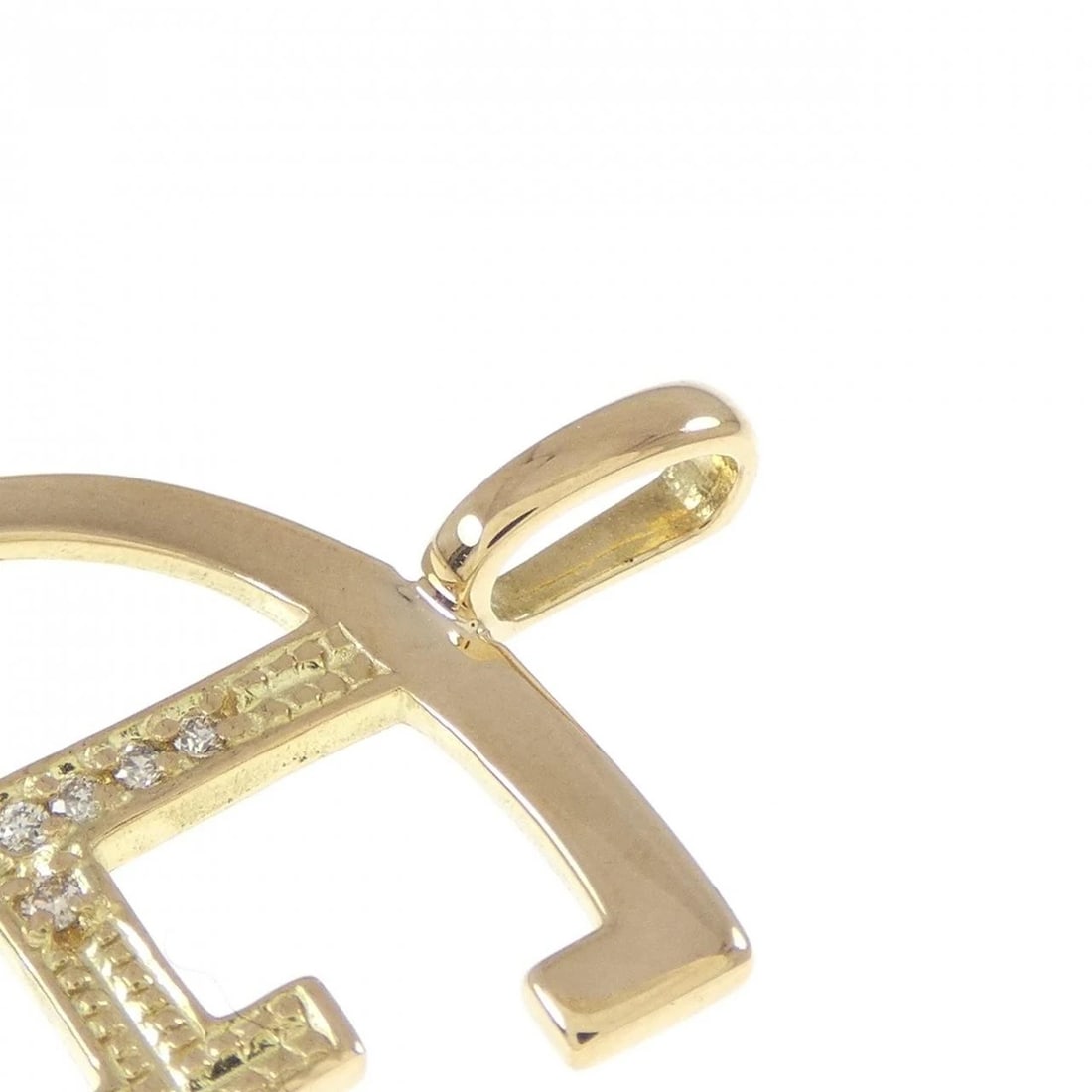 K18YG INITIAL E DIAMOND PENDANT - 3