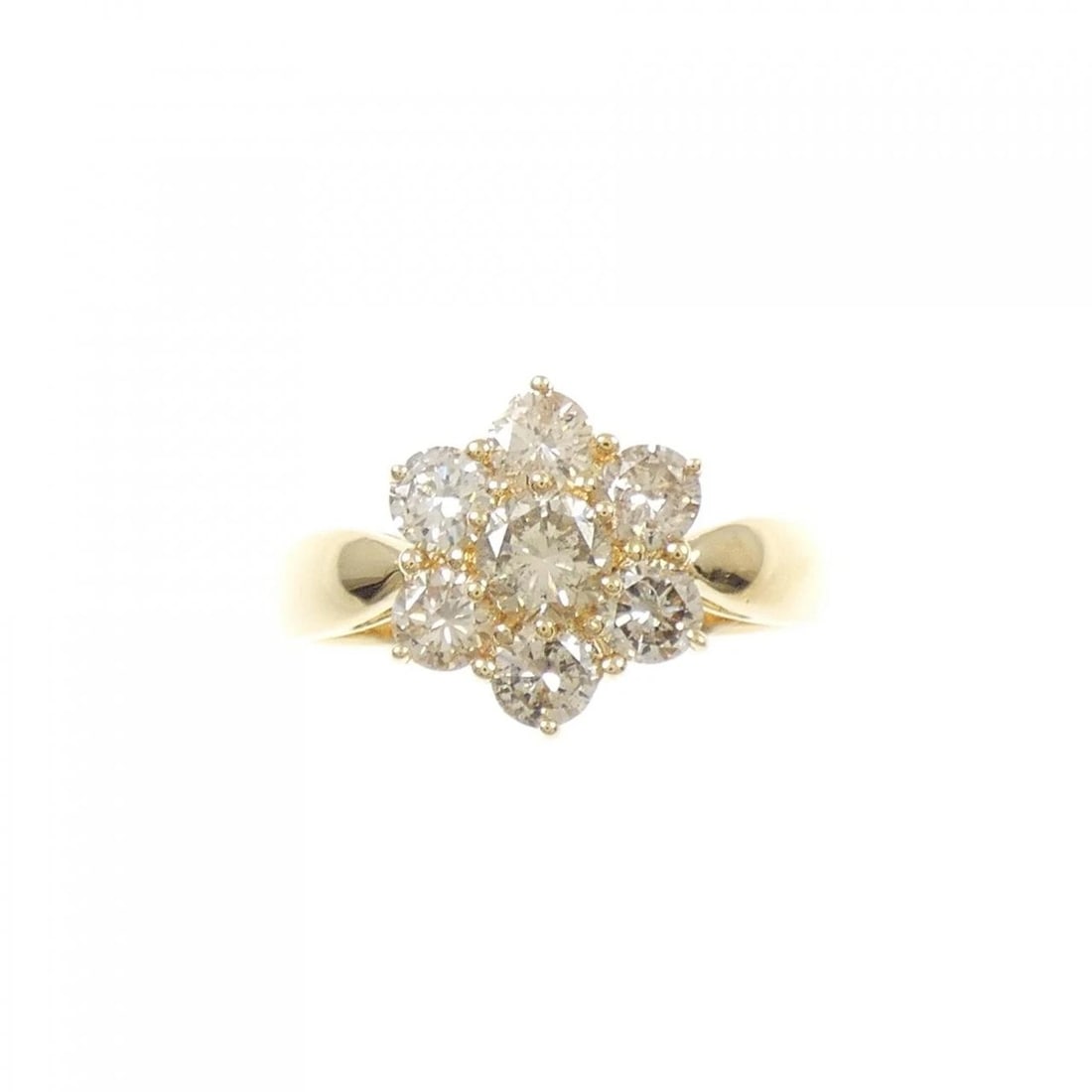 K18YG FLOWER DIAMOND RING - 2