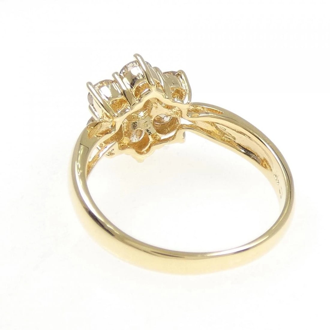 K18YG FLOWER DIAMOND RING - 3