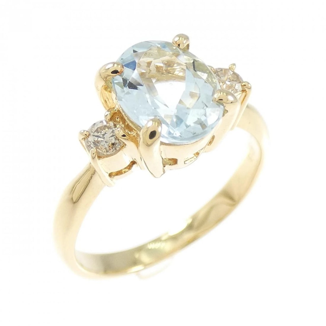 K18YG AQUAMARINE RING: K18YG Aquamarine Ring Brand: Unbranded Type: Ring Material: K18 Yellow Gold, Main Stone/Creation AQuamarine Color: yellow gold Size: 5US Accessories: None Accessories Notice: When purchasi