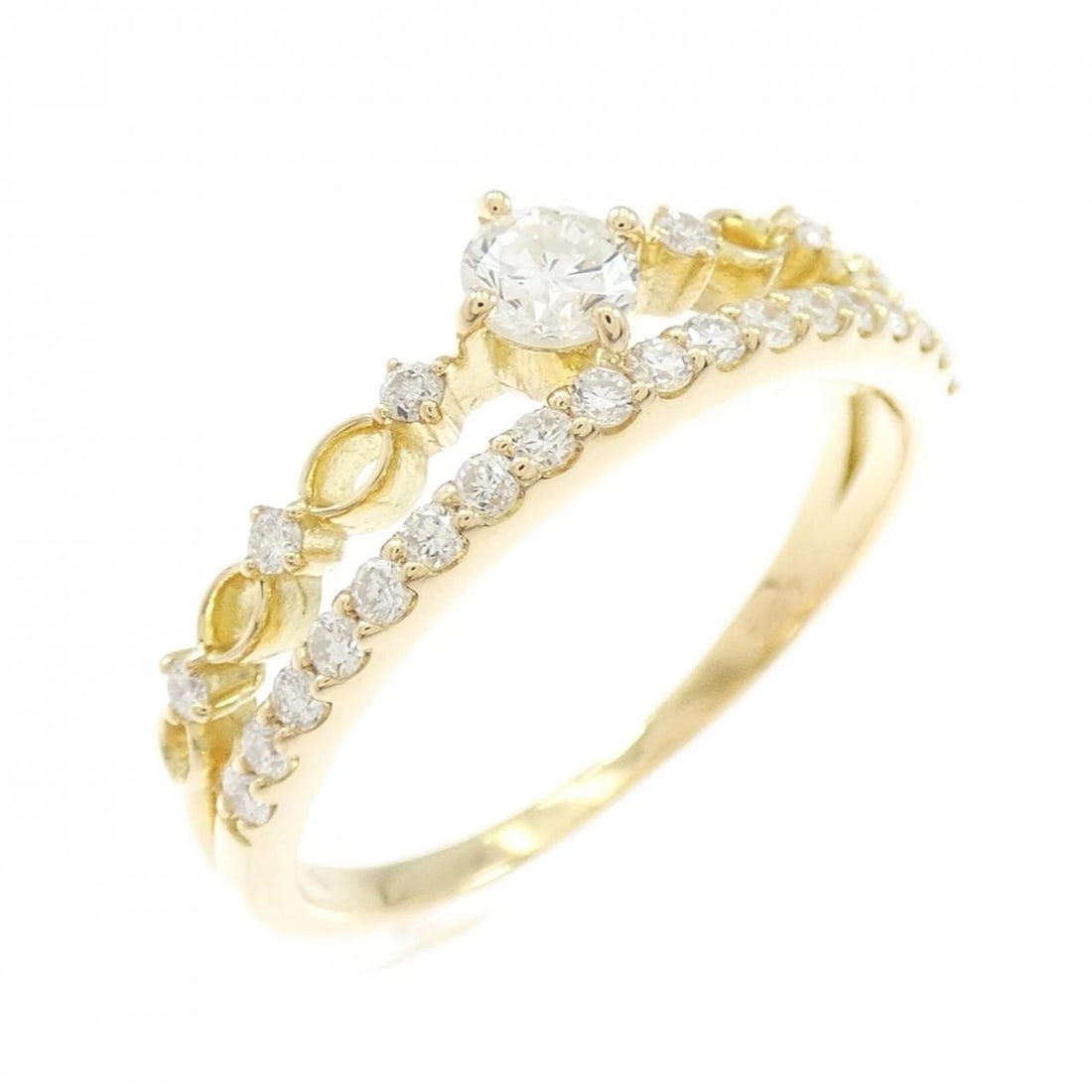 K18YG DIAMOND RING: K18YG Diamond Ring Brand: Unbranded Type: Ring Material: K18 Yellow Gold, Main Stone/Creation Natural Color: yellow gold Size: 6.5-7US Accessories: None Accessories Notice: When purchasing