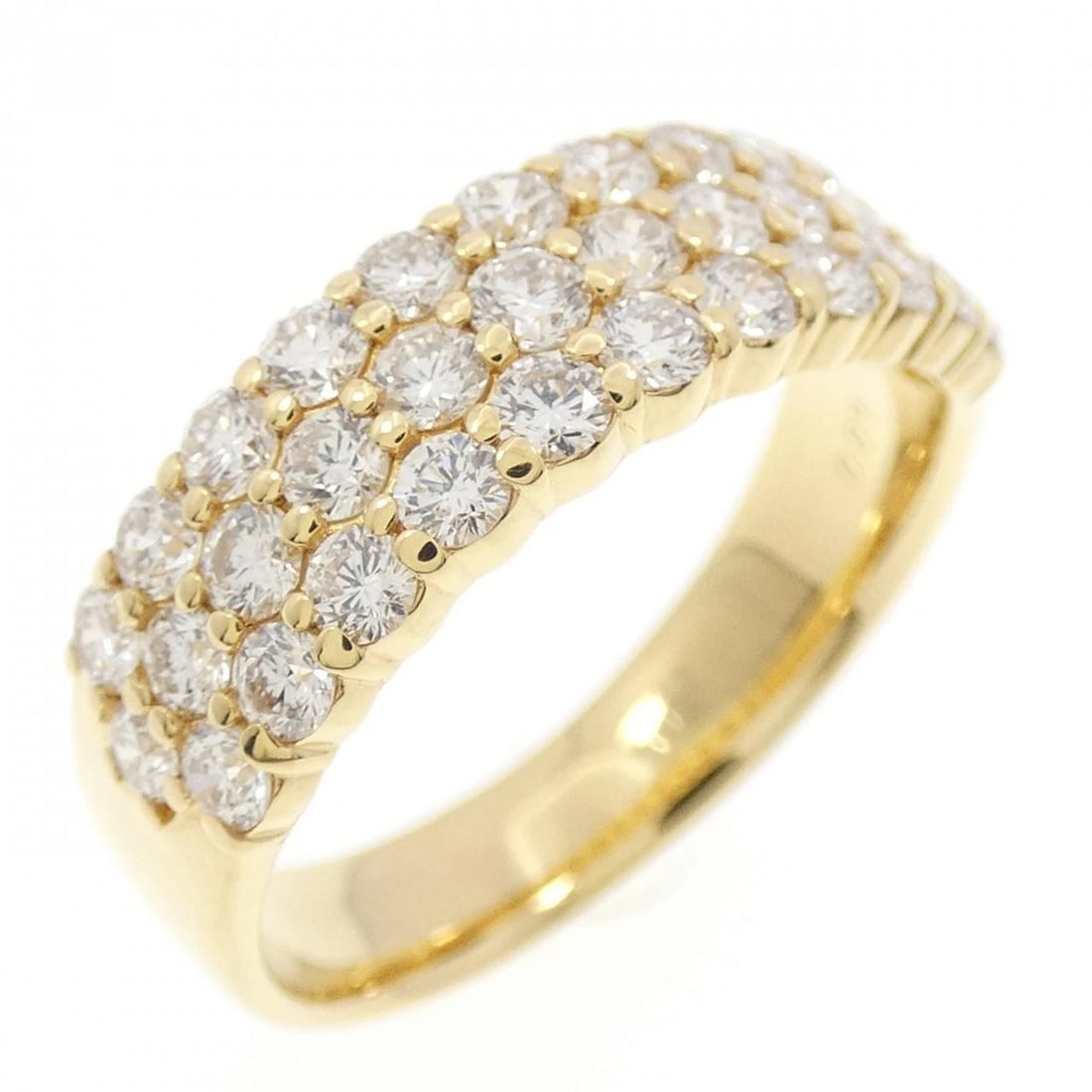 K18YG PAVE DIAMOND RING: K18YG Pave Diamond Ring Brand: Unbranded Type: Ring Material: K18 Yellow Gold, Main Stone/Creation Natural Color: yellow gold Size: 6.5US Accessories: None Accessories Notice: When purchas