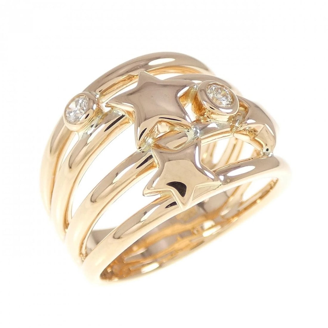 K18PG STAR DIAMOND RING: K18PG Star Diamond Ring Brand: Unbranded Type: Ring Material: K18 Pink Gold, Main Stone/Creation Natural Color: Pink Gold Size: 6-6.5 (US size) Accessories: None Accessories Notice: When p