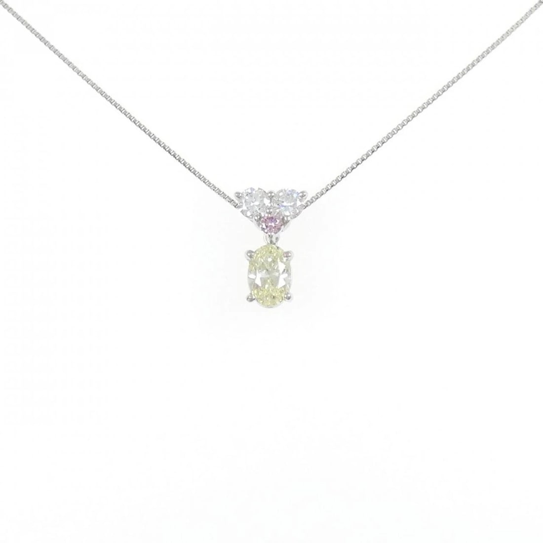 PT900 PT850 DIAMOND NECKLACE: PT900 PT850 Diamond Necklace Brand: Unbranded Type: Necklace Material: Platinum 900 Platinum 850, Main Stone/Creation Natural Color: platinum Size: 45cmPendant top H x W: 11.4mmx7.0mm Chain