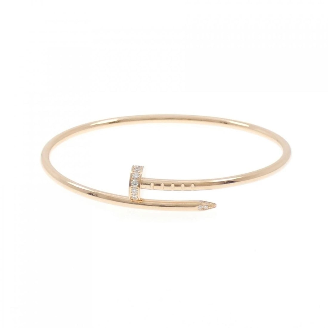 CARTIER JUSTE UN CLOU SMALL BANGLE: Cartier Juste un Clou Small Bangle Brand: CARTIER Type: Bracelets Material: 750 Pink Gold, Main Stone/Creation Natural Color: Pink Gold Size: 16cm,Actual Size Max width approx: 9.8mm 