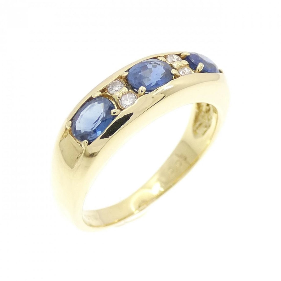 K18YG SAPPHIRE RING: K18YG Sapphire Ring Brand: Unbranded Type: Ring Material: K18 Yellow Gold, Main Stone/Creation sapphire Color: yellow gold Size: 5US Accessories: None Accessories Notice: When purchasing p