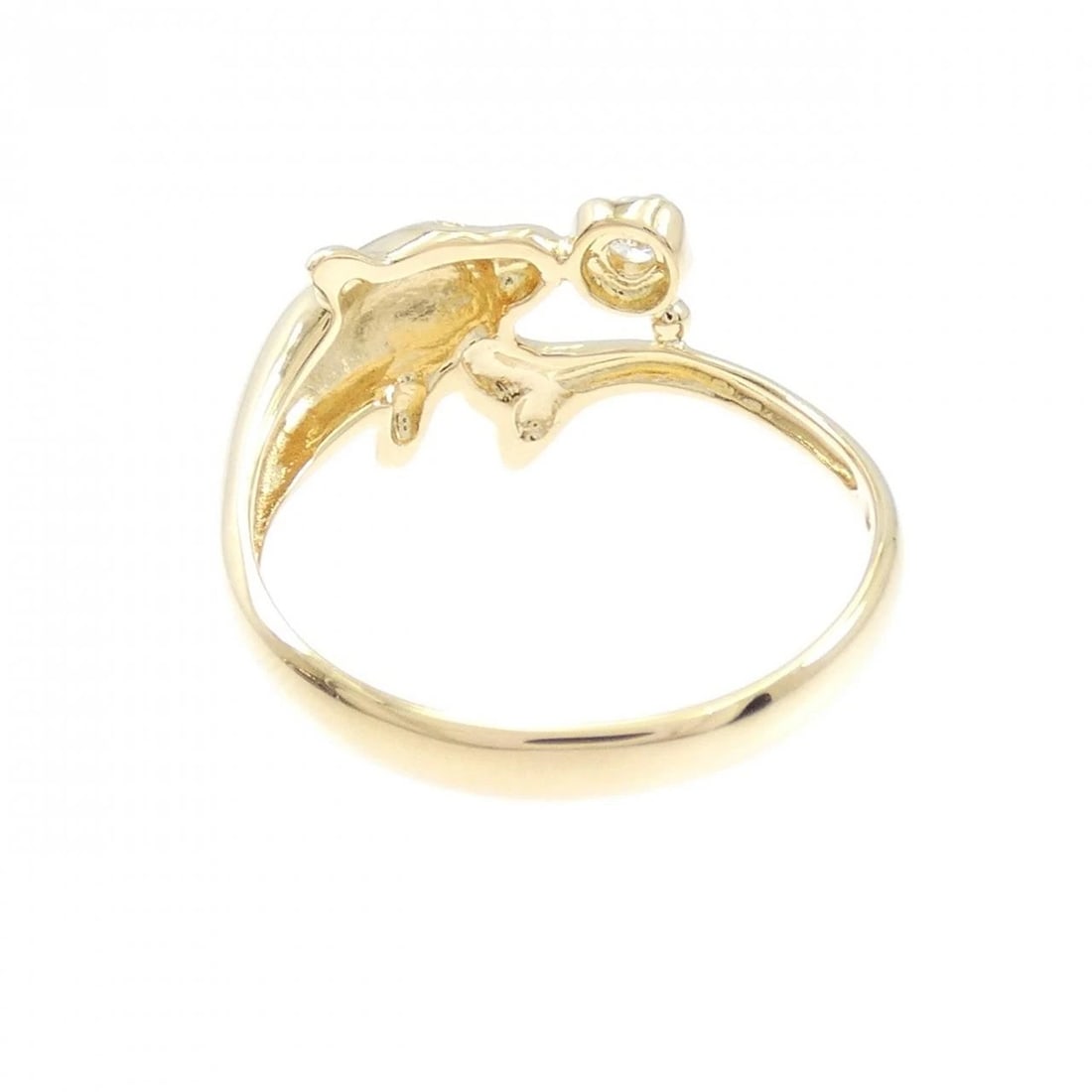 K18YG DOLPHIN DIAMOND RING - 3