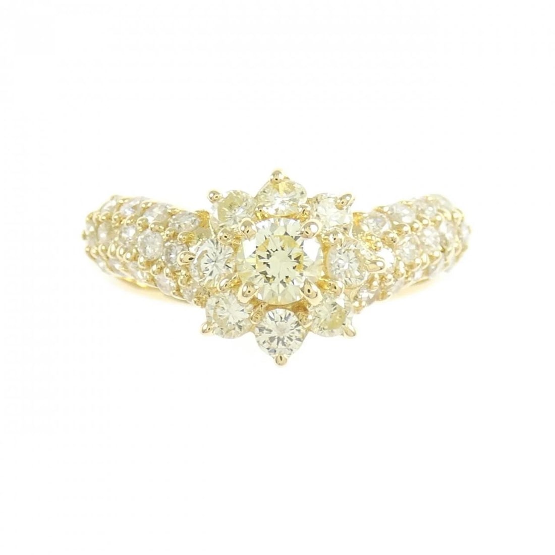 K18YG FLOWER DIAMOND RING - 2