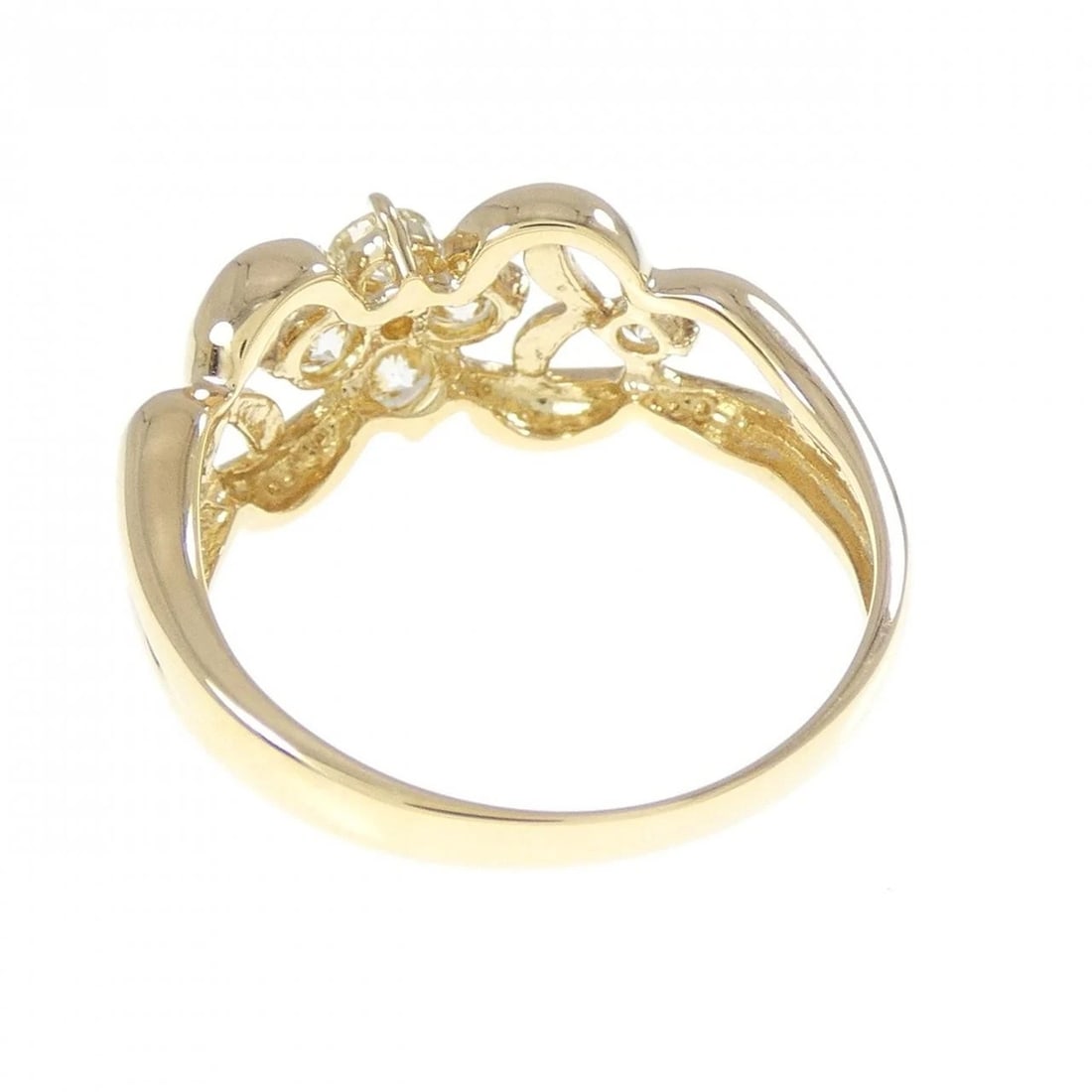 K18YG FLOWER DIAMOND RING - 3