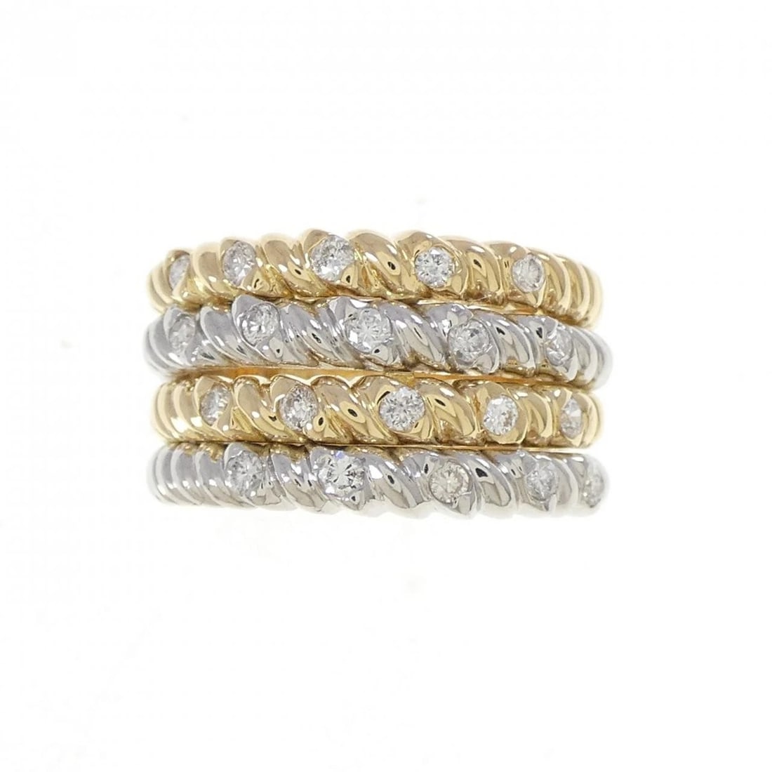 K18YG/PT900 DIAMOND RING - 2