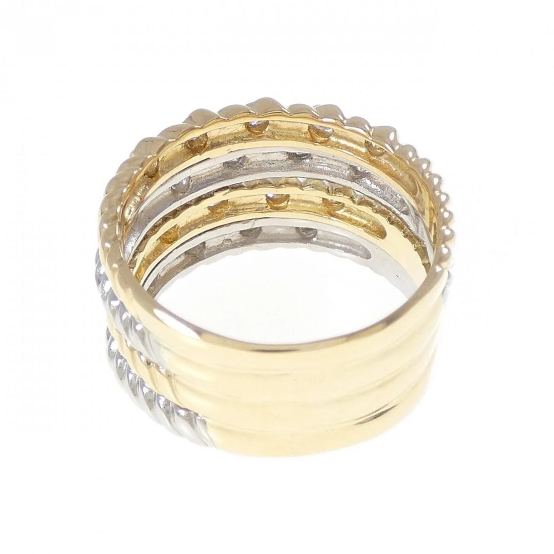 K18YG/PT900 DIAMOND RING - 3