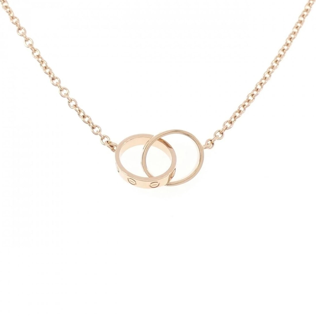 CARTIER BABY LOVE NECKLACE: Cartier Baby Love Necklace Brand: Cartier Type: Necklace Material: 750 Pink Gold, Color: Pink Gold Size: 44cm,ActualSize Max W: 9.6mm Chain Max. W: 1.8mm Accessories: None Accessories Notice: