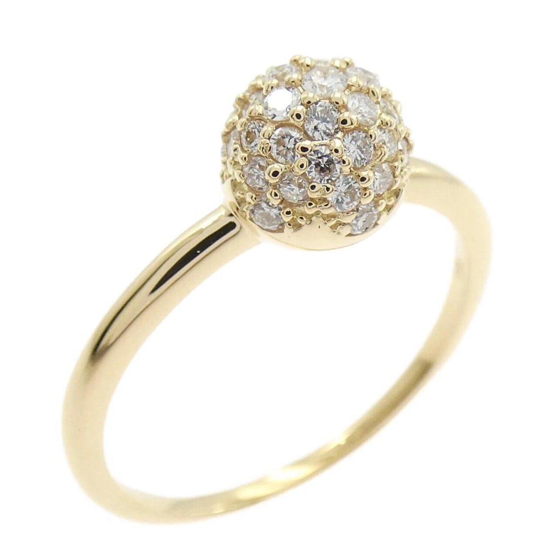 K18YG PAVE DIAMOND RING: K18YG Pave Diamond Ring Brand: Unbranded Type: Ring Material: K18 Yellow Gold, Main Stone/Creation Natural Color: yellow gold Size: 6US Accessories: None Accessories Notice: When purchasing