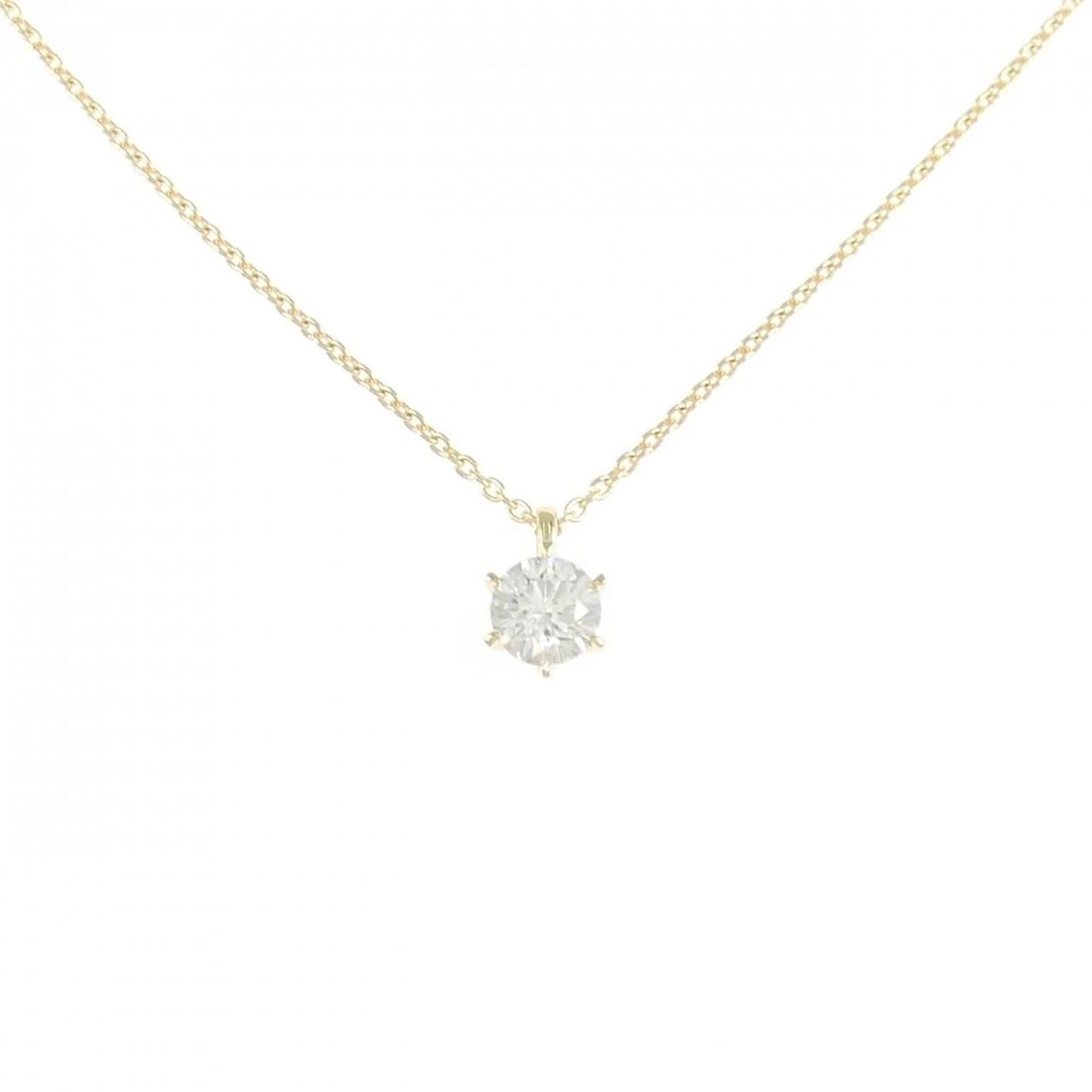 K18YG DIAMOND NECKLACE: K18YG Diamond Necklace Brand: Unbranded Type: Necklace Material: K18 Yellow Gold, Main Stone/Creation Natural Color: yellow gold Size: 45cm ActualSizePendant top H x W: 7.0mmx4.7mm Chain Max.
