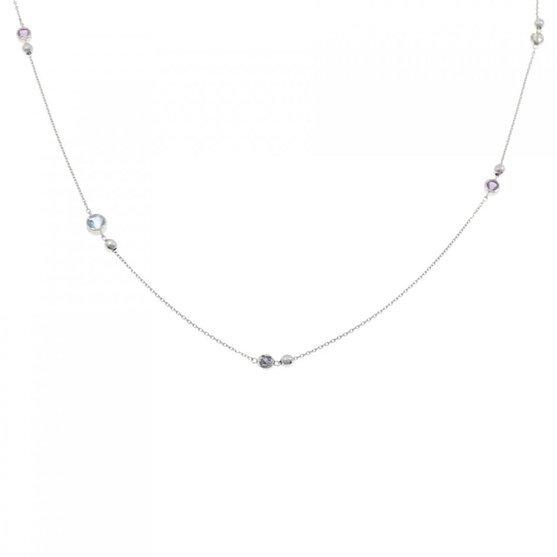PONTE VECCHIO COLOR STONE NECKLACE: Ponte Vecchio Color Stone Necklace Brand: Ponte Vecchio Type: Necklace Material: K18 White Gold, Main Stone/Creation Peridot Color: white gold Size: 45cm,ActualSize Max W: 5.0mm Chain Max. W: