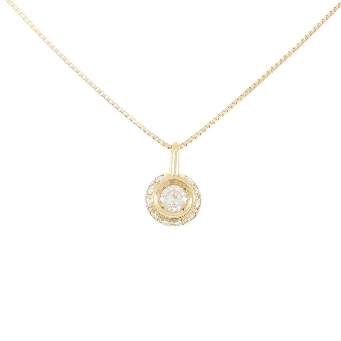 K18YG DIAMOND NECKLACE: K18YG Diamond Necklace Brand: Unbranded Type: Necklace Material: K18 Yellow Gold, Main Stone/Creation Natural Color: yellow gold Size: 45cmPendant top H x W: 12.5mmx8.2mm Chain Max. W: 0.7mm 