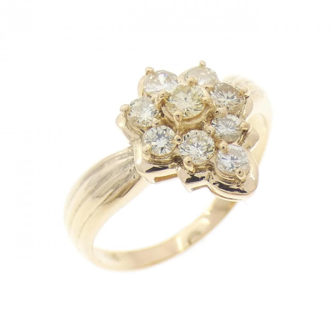 K18YG DIAMOND RING: K18YG Diamond Ring Brand: Unbranded Type: Ring Material: K18 Yellow Gold, Main Stone/Creation Natural Color: yellow gold Size: 6.5US Accessories: None Accessories Notice: When purchasing
