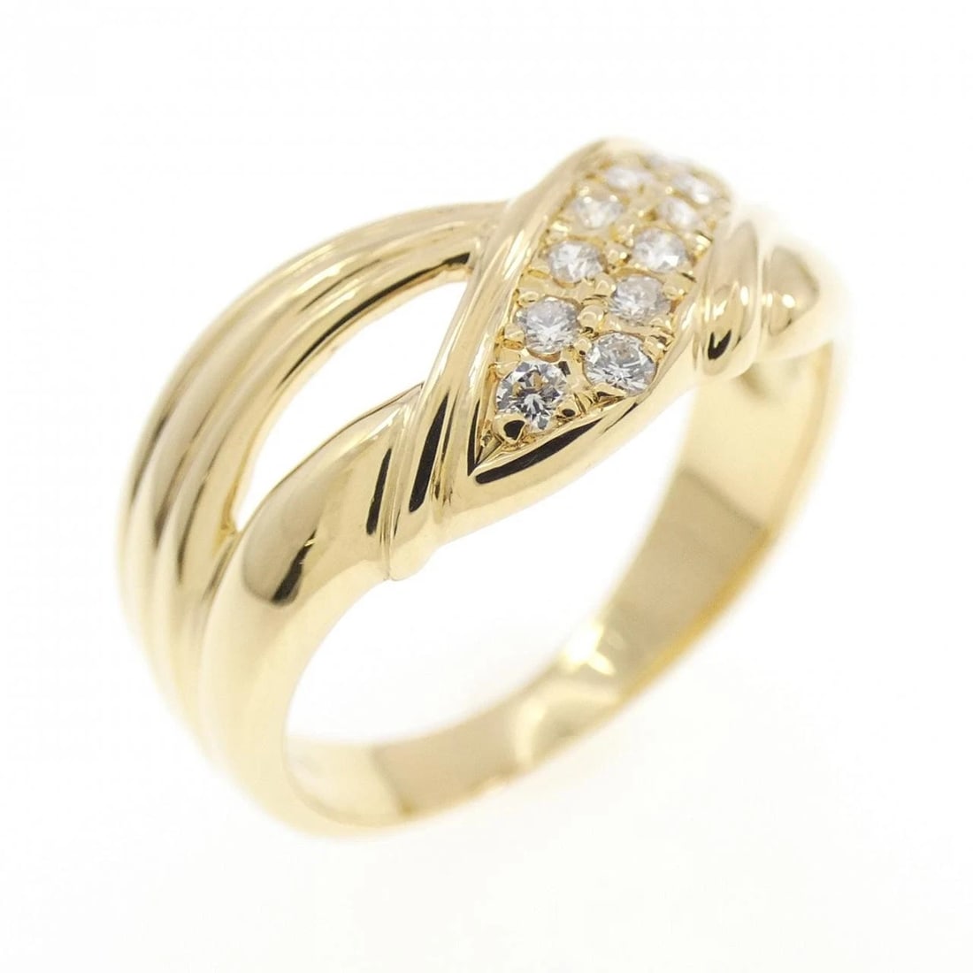 K18YG DIAMOND RING: K18YG Diamond Ring Brand: Unbranded Type: Ring Material: K18 Yellow Gold, Main Stone/Creation Natural Color: yellow gold Size: 4.5-5US Accessories: None Accessories Notice: When purchasing