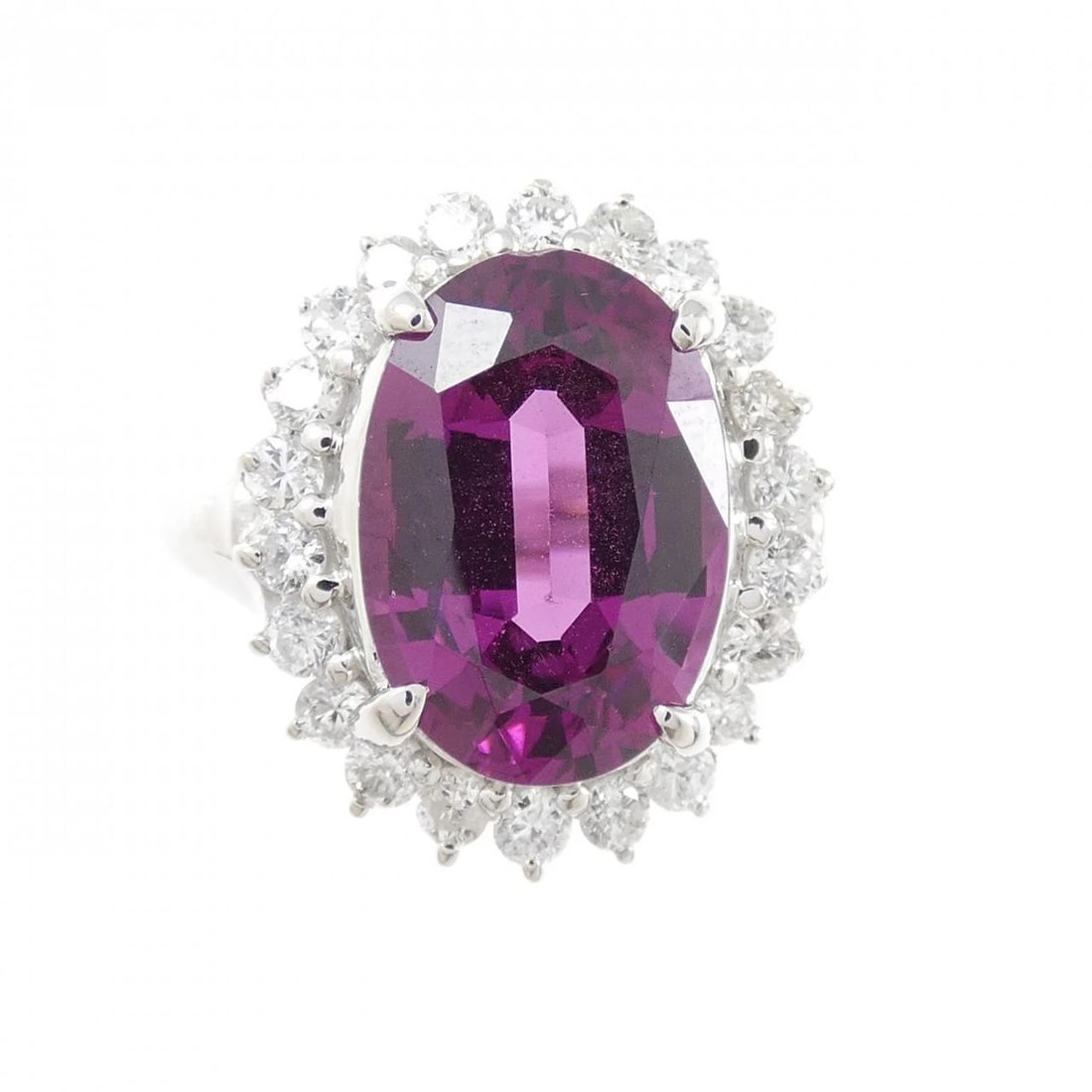 PT900 GARNET RING - 2