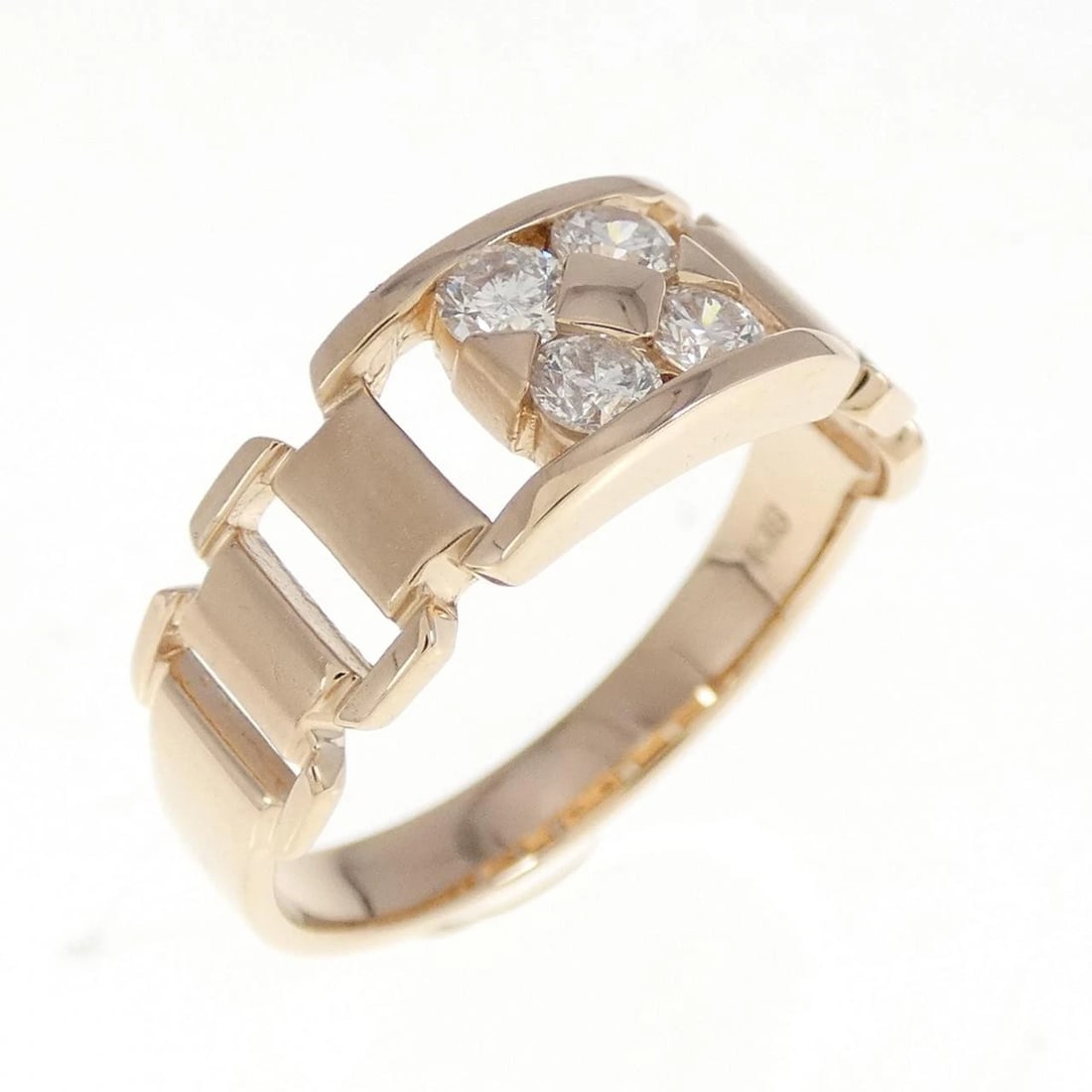 K18PG DIAMOND RING: K18PG Diamond Ring Brand: Unbranded Type: Ring Material: K18 Pink Gold, Main Stone/Creation Natural Color: pink gold Size: 6.5US Accessories: None Accessories Notice: When purchasing