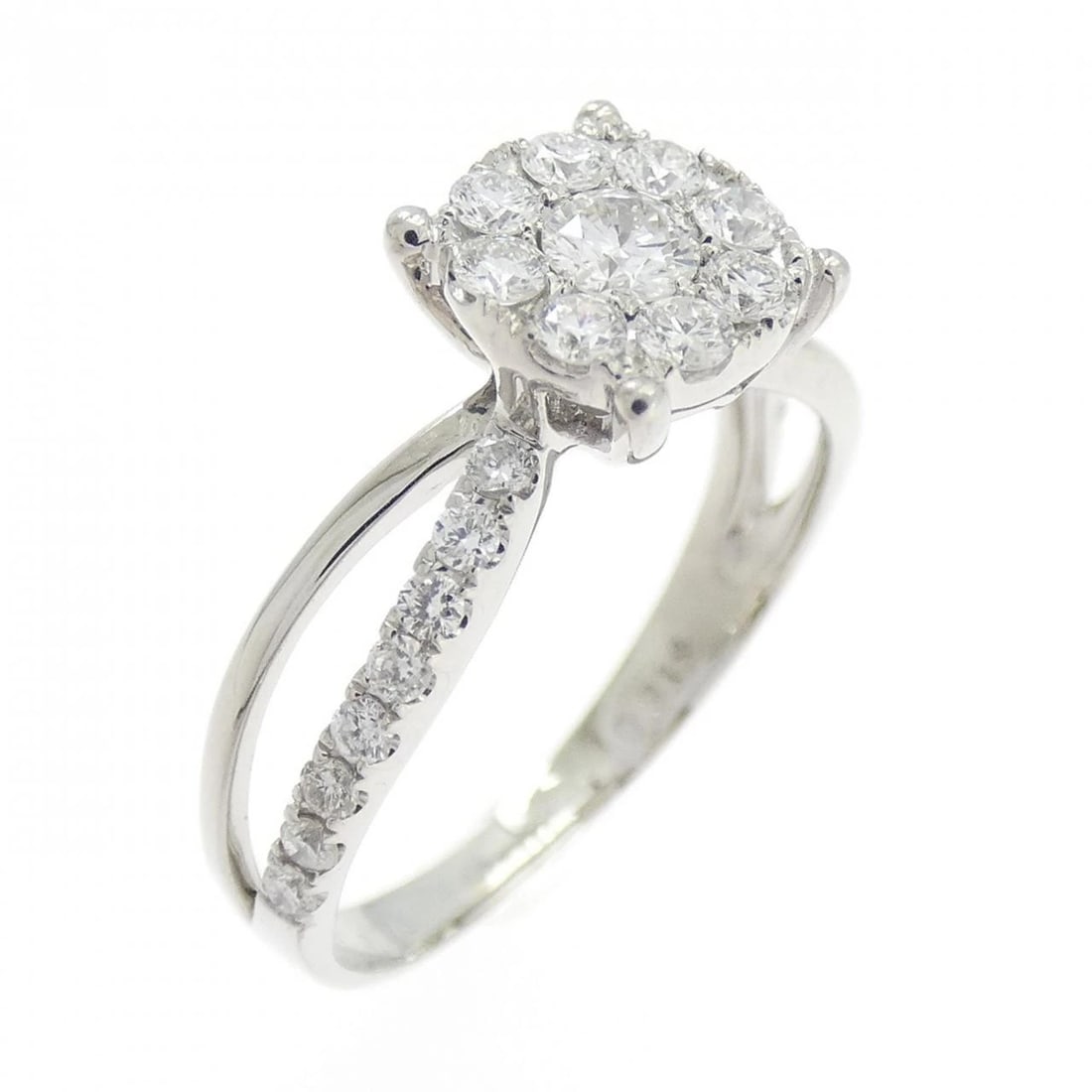 K18WG DIAMOND RING: K18WG Diamond Ring Brand: Unbranded Type: Ring Material: K18 White Gold, Main Stone/Creation Natural Color: white gold Size: 5-5.5 (US size) Accessories: None Accessories Notice: When