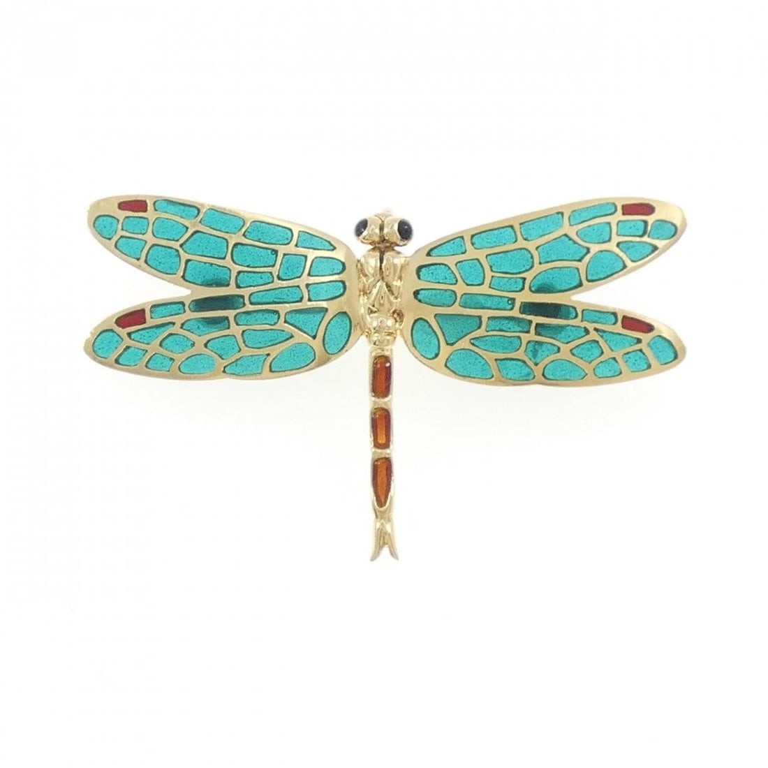 MIKIMOTO ENAMEL BROOCH: MIKIMOTO Enamel Brooch Brand: MIKIMOTO Type: Pendant Brooch Material: K18 Yellow Gold, Main Stone/Creation Enamel Color: Yellow Gold Size: ActualSize HxW: 28.9mmx49.4mm Accessories: None