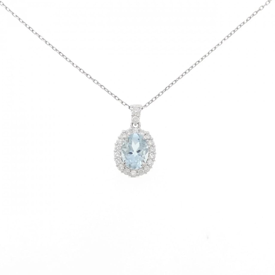 PT900 PT850 AQUAMARINE NECKLACE: PT900 PT850 Aquamarine Necklace Brand: Unbranded Type: Necklace Material: Platinum 900 Platinum 850, Main Stone/Creation aquamarine Color: platinum Size: 45cm ActualSizePendant top H x W: