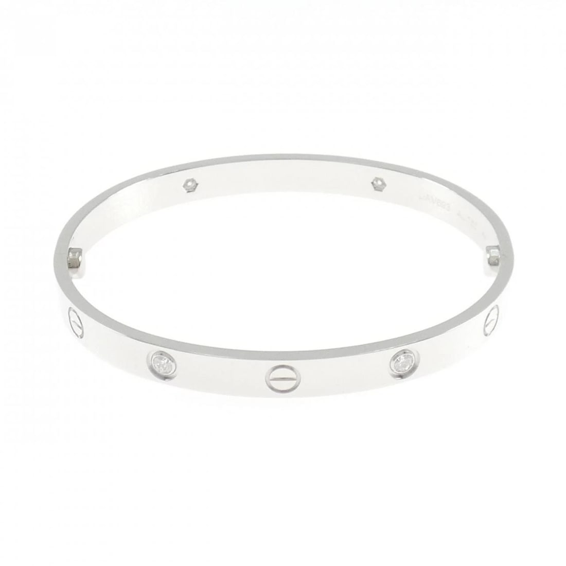 CARTIER LOVE BRACELET 4P: Cartier Love Bracelet 4P Brand: Cartier Type: Bracelet Material: 750 White Gold, Main Stone/Creation Natural Color: White Gold Size: 17.5cm,ActualSize Max W: 5.9mm Accessories: None Access