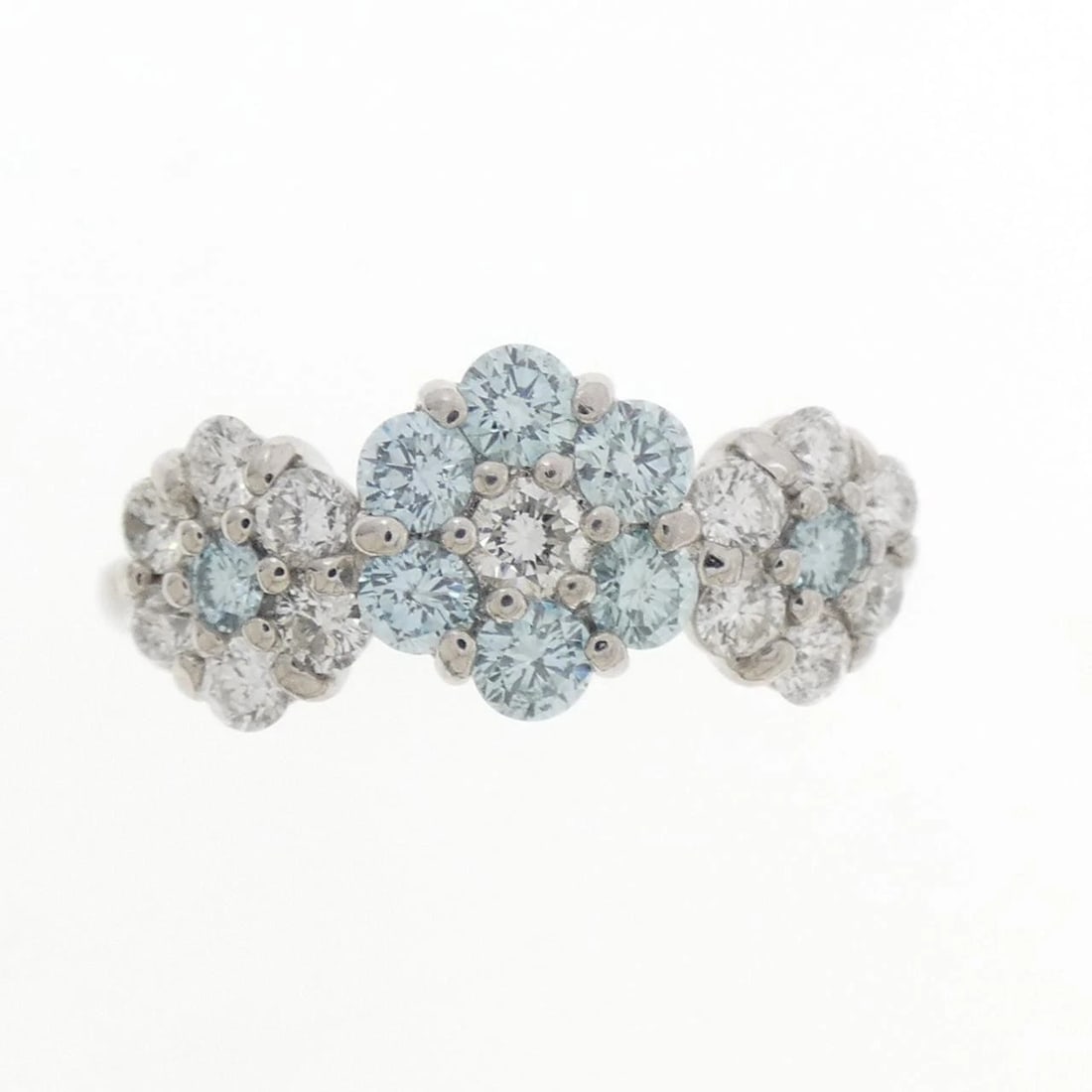 K18WG FLOWER DIAMOND RING - 2