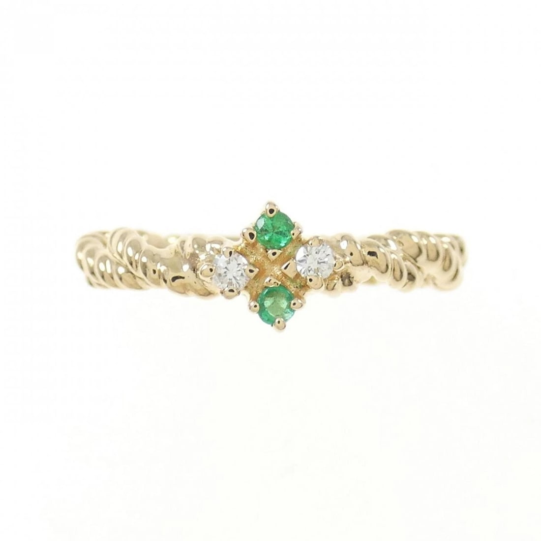 K18YG EMERALD RING - 2