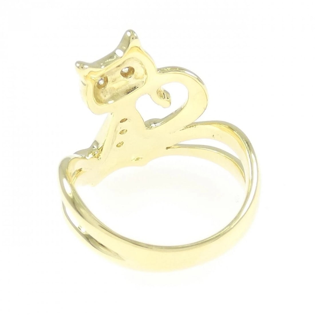 K18YG CAT DIAMOND RING - 3