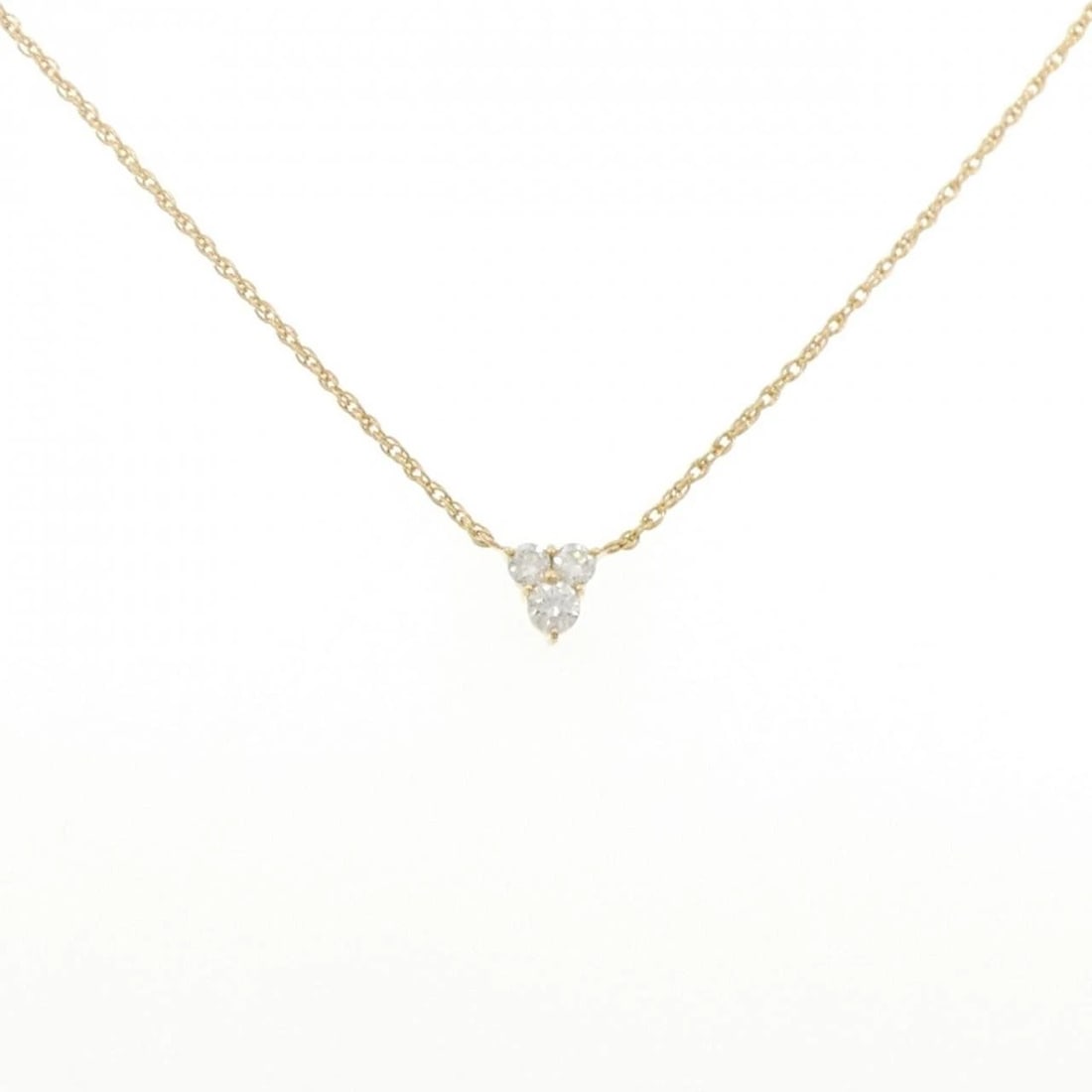 K18YG 3 STONE DIAMOND NECKLACE: K18YG 3 Stone Diamond Necklace Brand: Unbranded Type: Necklace Material: K18 Yellow Gold, Main Stone/Creation Natural Color: Yellow Gold Size: 41cmActualSize Pendant top H x W: 6.4mmx5.3mm