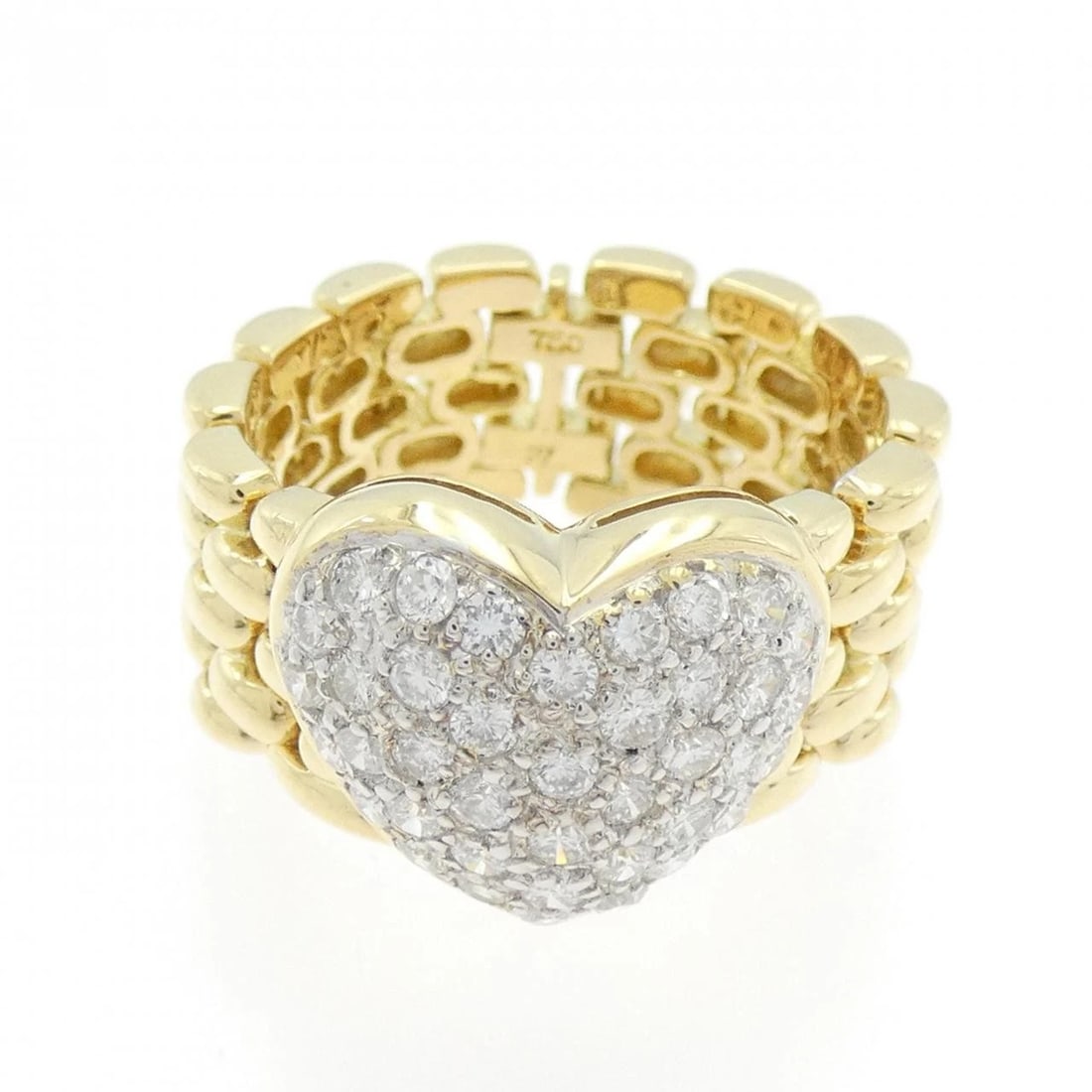 PONTE VECCHIO HEART RING: Ponte Vecchio Heart Ring Brand: Ponte Vecchio Type: Ring Material: 750 yellow gold/750 white gold, Main Stone/Creation Natural Color: None Size: US8 Accessories: None Accessories Notice: When