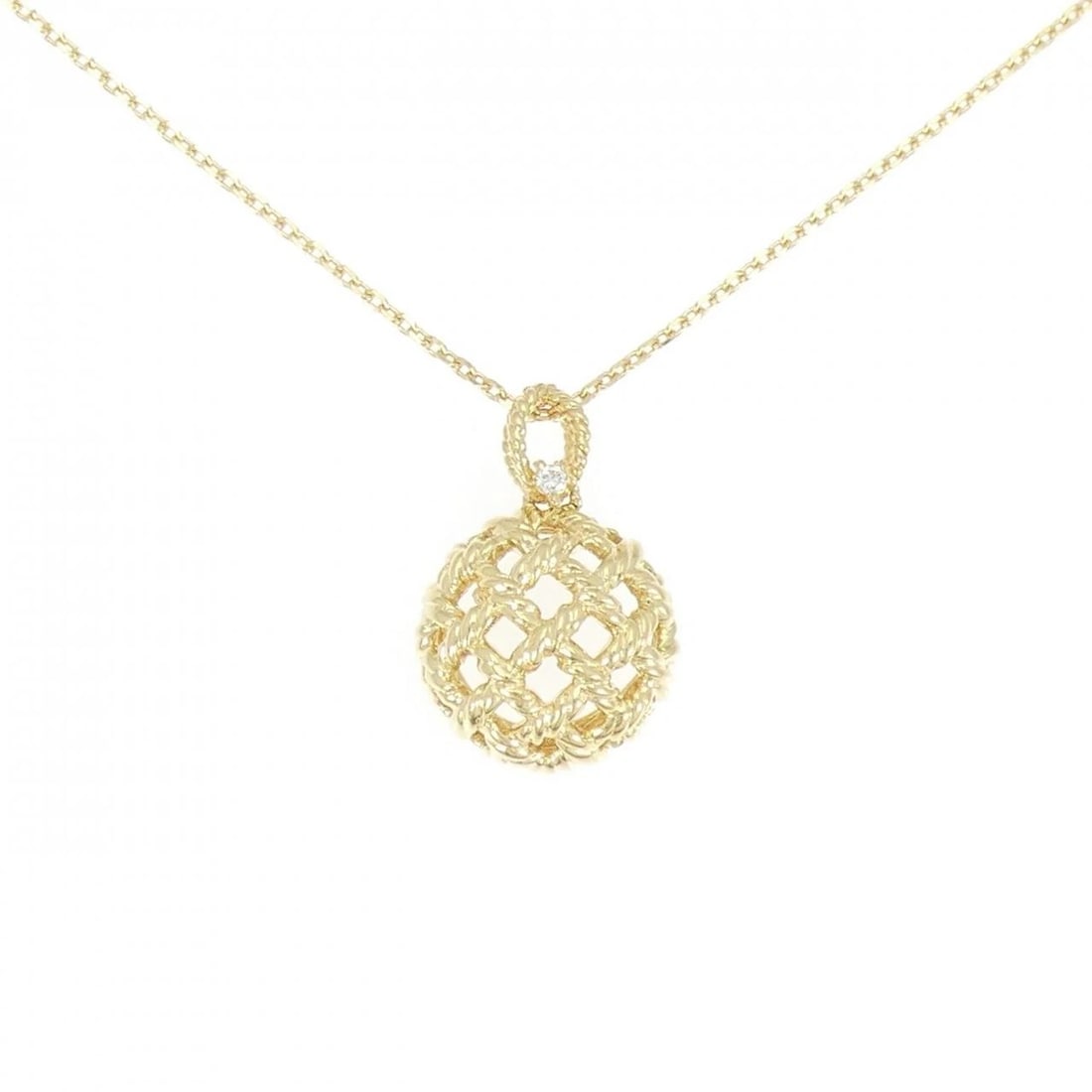K18YG DIAMOND NECKLACE: K18YG Diamond Necklace Brand: Unbranded Type: Necklace Material: K18 Yellow Gold, Main Stone/Creation Natural Color: yellow gold Size: 50cm ActualSizePendant top H x W: 20.2mmx13.6mm Chain