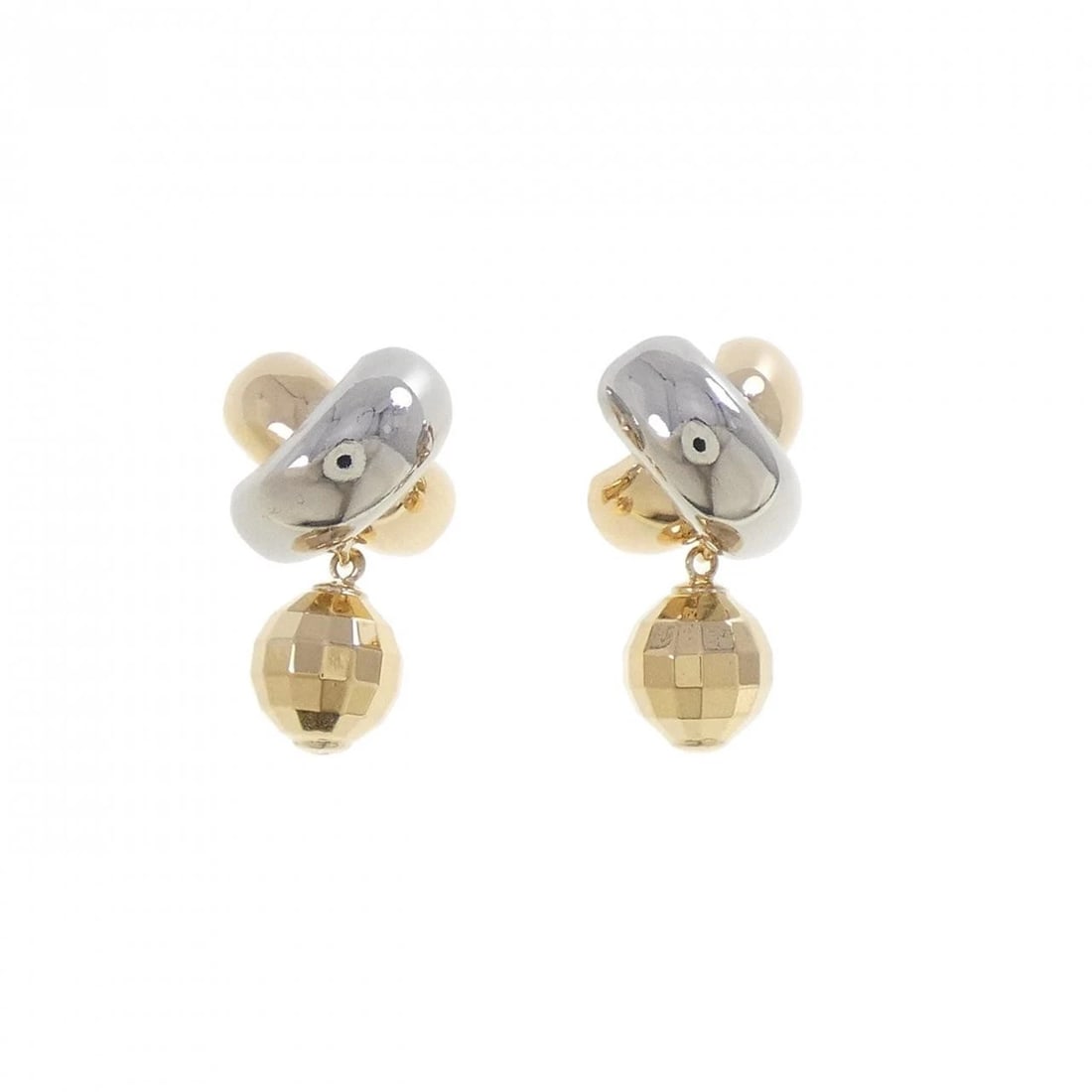 K18YG/PT900 PIERCE: K18YG/PT900 Pierce Brand: Unbranded Type: Pierce/Earring Material: K18YG/PT900, Color: Yelloe Gold Size: Actual Size Approx. height x width: 17.9mm x 10.1mm Accessories: None Accessories