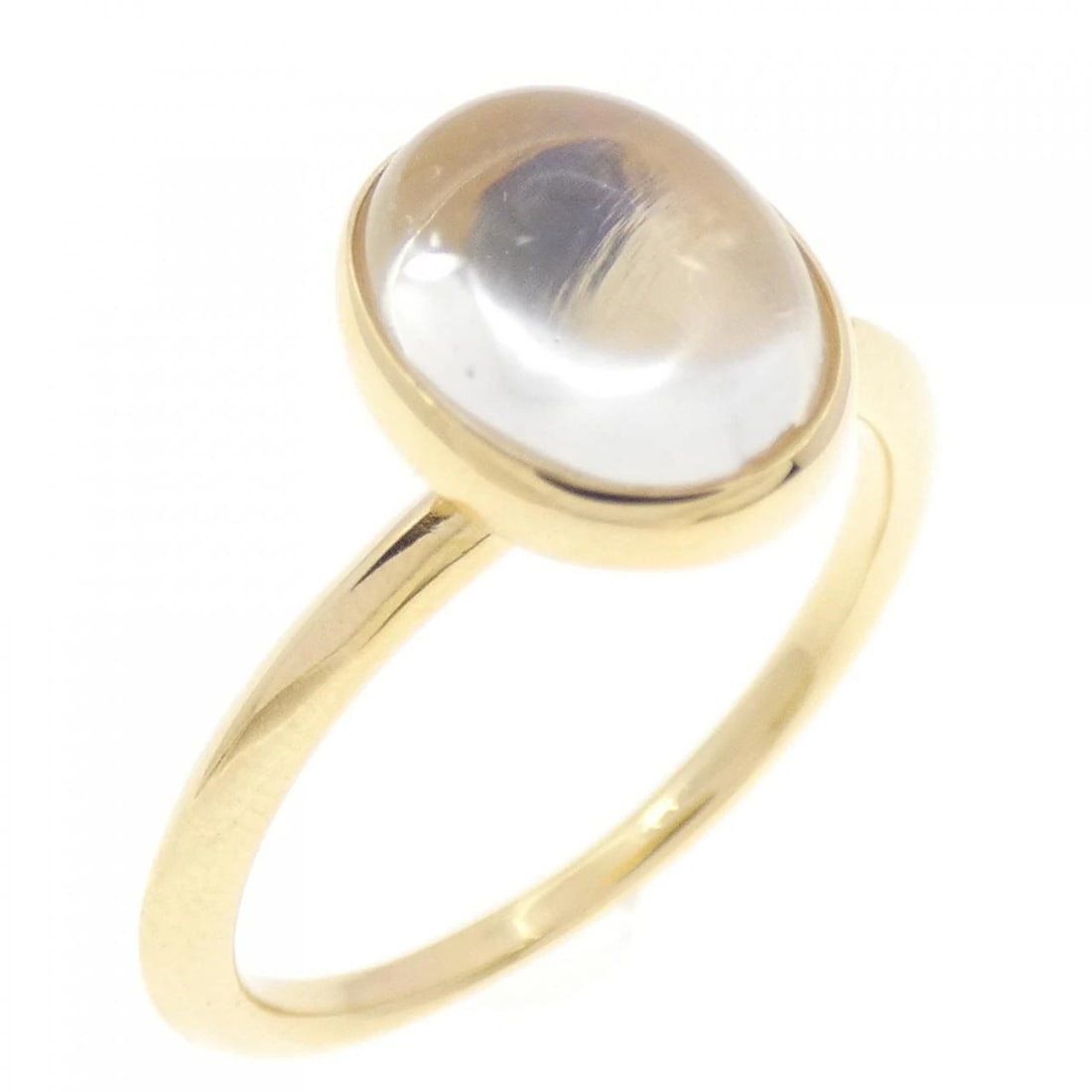 K18YG MOONSTONE RING: K18YG Moonstone Ring Brand: Unbranded Type: Ring Material: K18 Yellow Gold, Main Stone/Creation Moonstone Color: yellow gold Size: 6.5-7US Accessories: None Accessories Notice: When