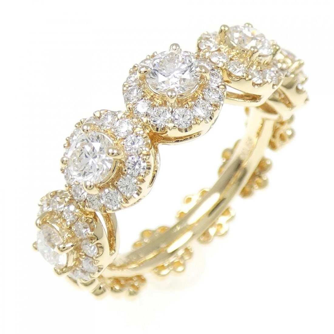 750YG DIAMOND RING: 750YG Diamond Ring Brand: Unbranded Type: Ring Material: 750 Yellow Gold, Main Stone/Creation Natural Color: yellow gold Size: 7.5-8US Accessories: None Accessories Notice: When purchasing