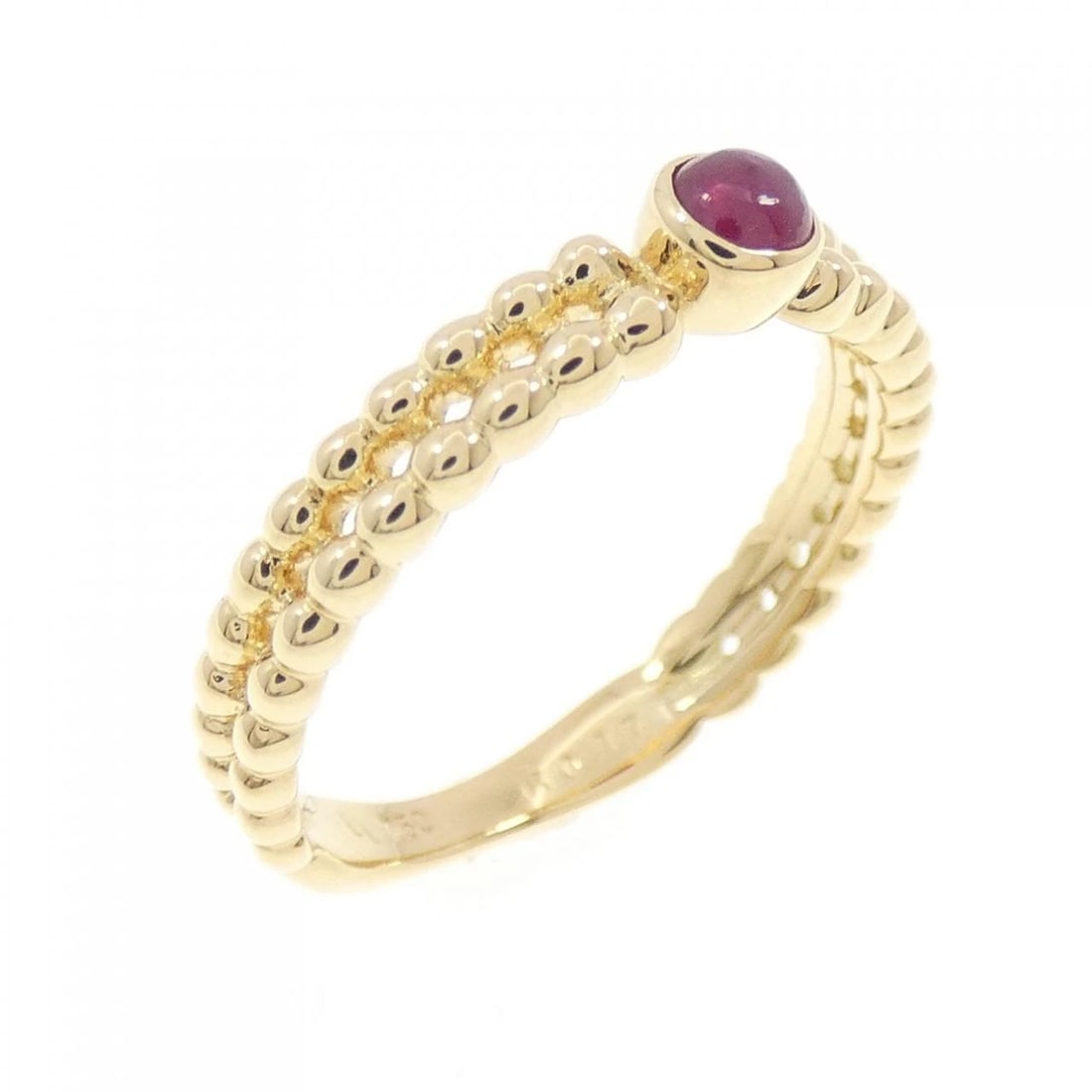 750YG RUBY RING: 750YG Ruby Ring Brand: Unbranded Type: Ring Material: 750 Yellow Gold, Main Stone/Creation ruby Color: yellow gold Size: 5.5-6US Accessories: None Accessories Notice: When purchasing
